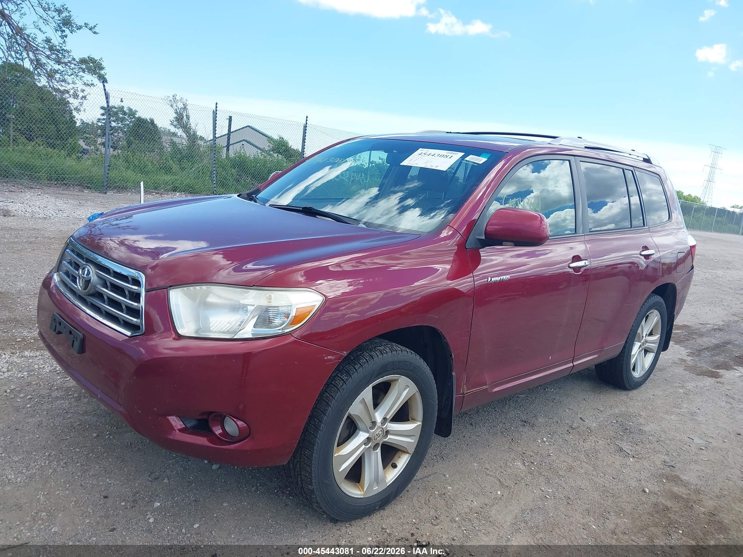 2008 Toyota Highlander Limited Red vin: JTEES42AX82079864