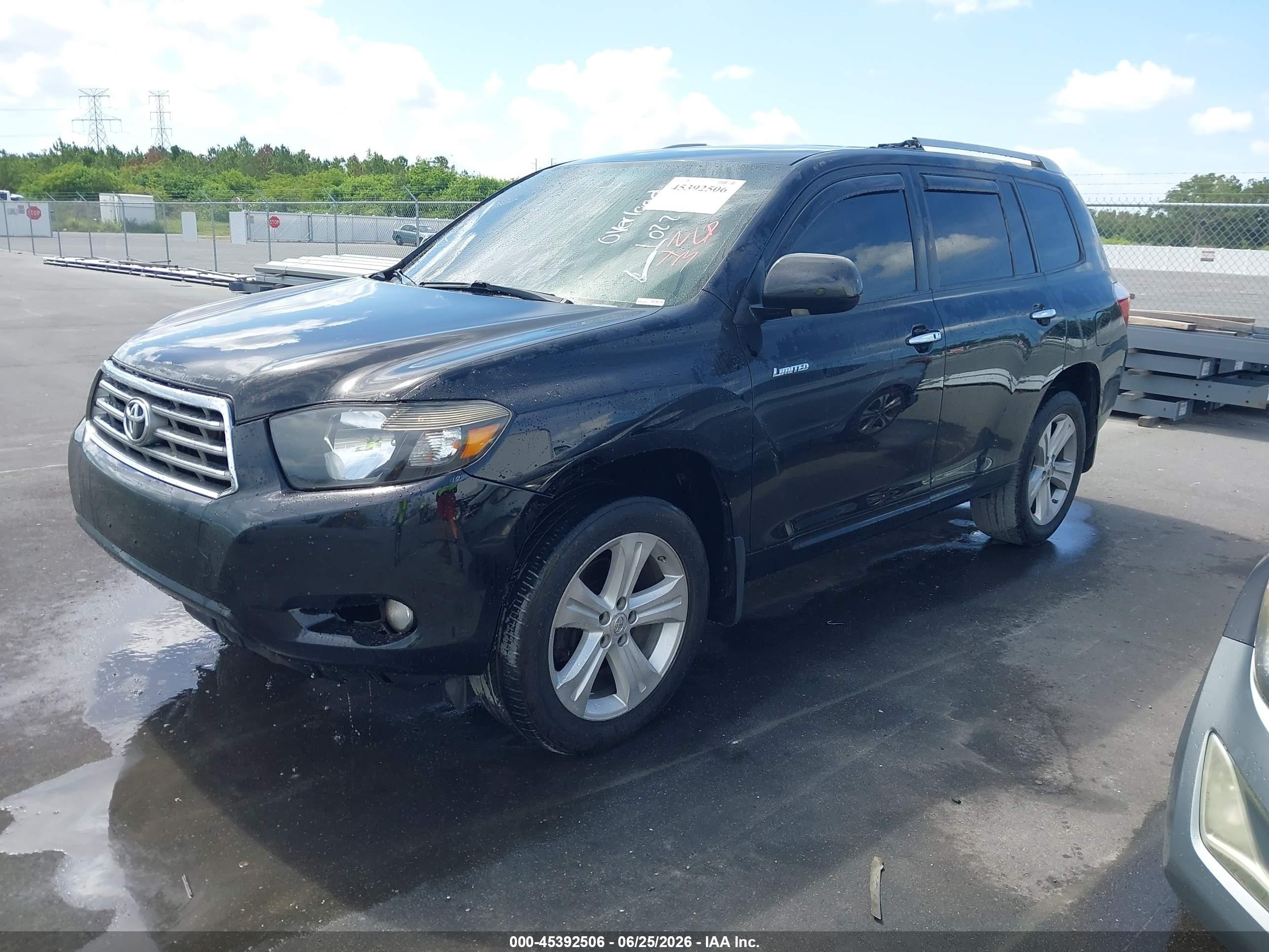 2008 Toyota Highlander Limited Black vin: JTEES42AX82102267