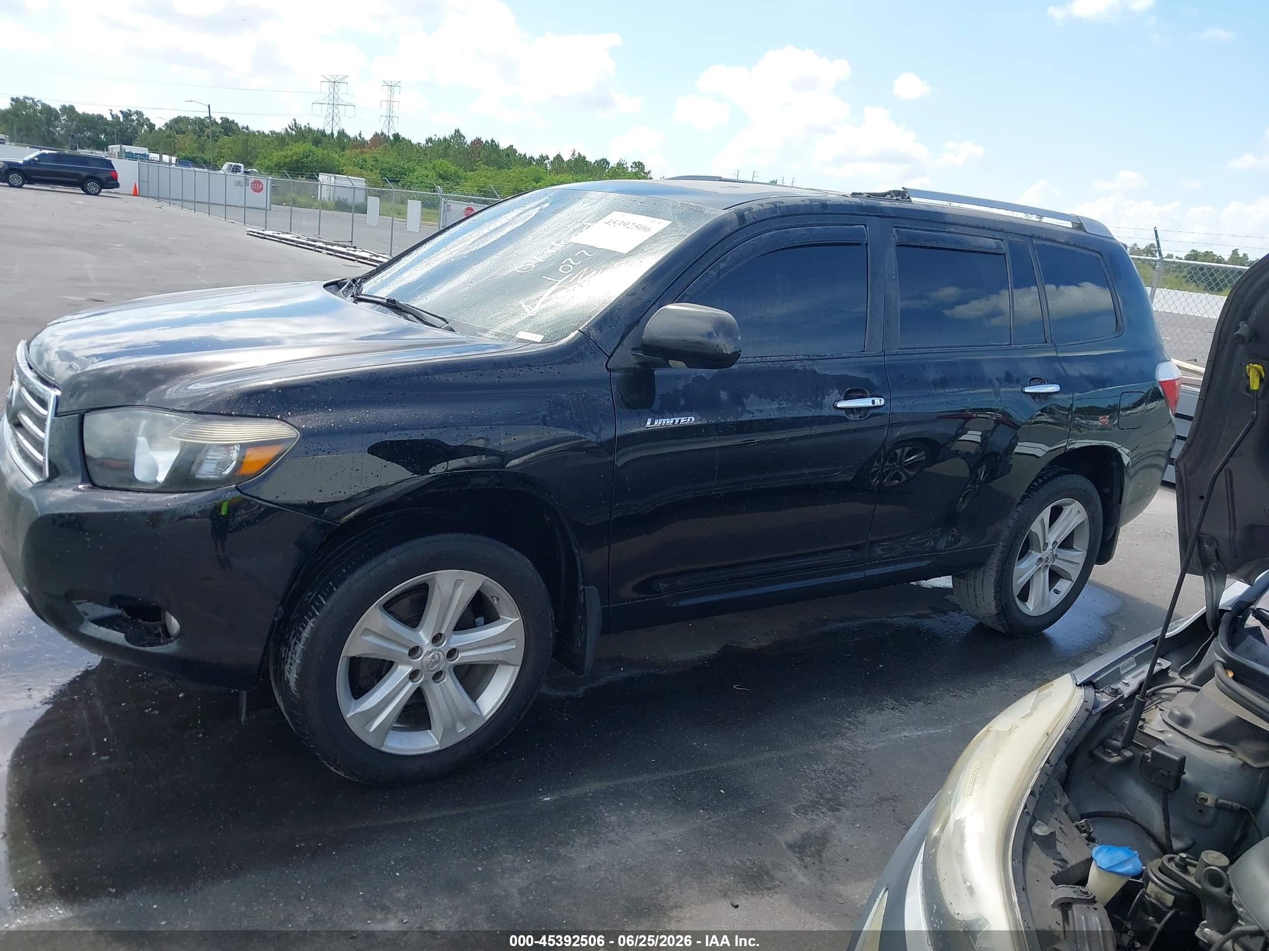 2008 Toyota Highlander Limited Black vin: JTEES42AX82102267