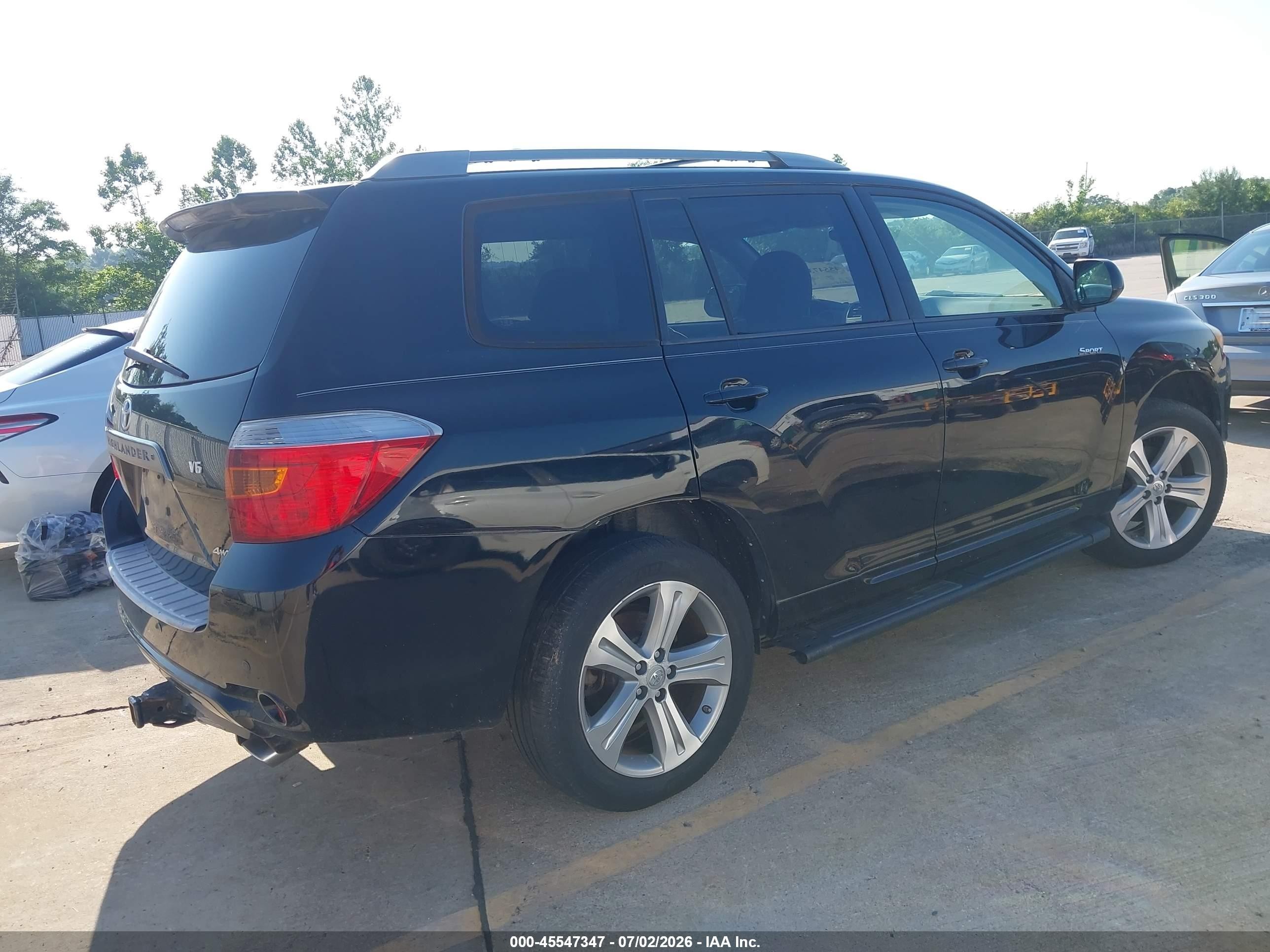2008 Toyota Highlander Sport Black vin: JTEES43A082063400