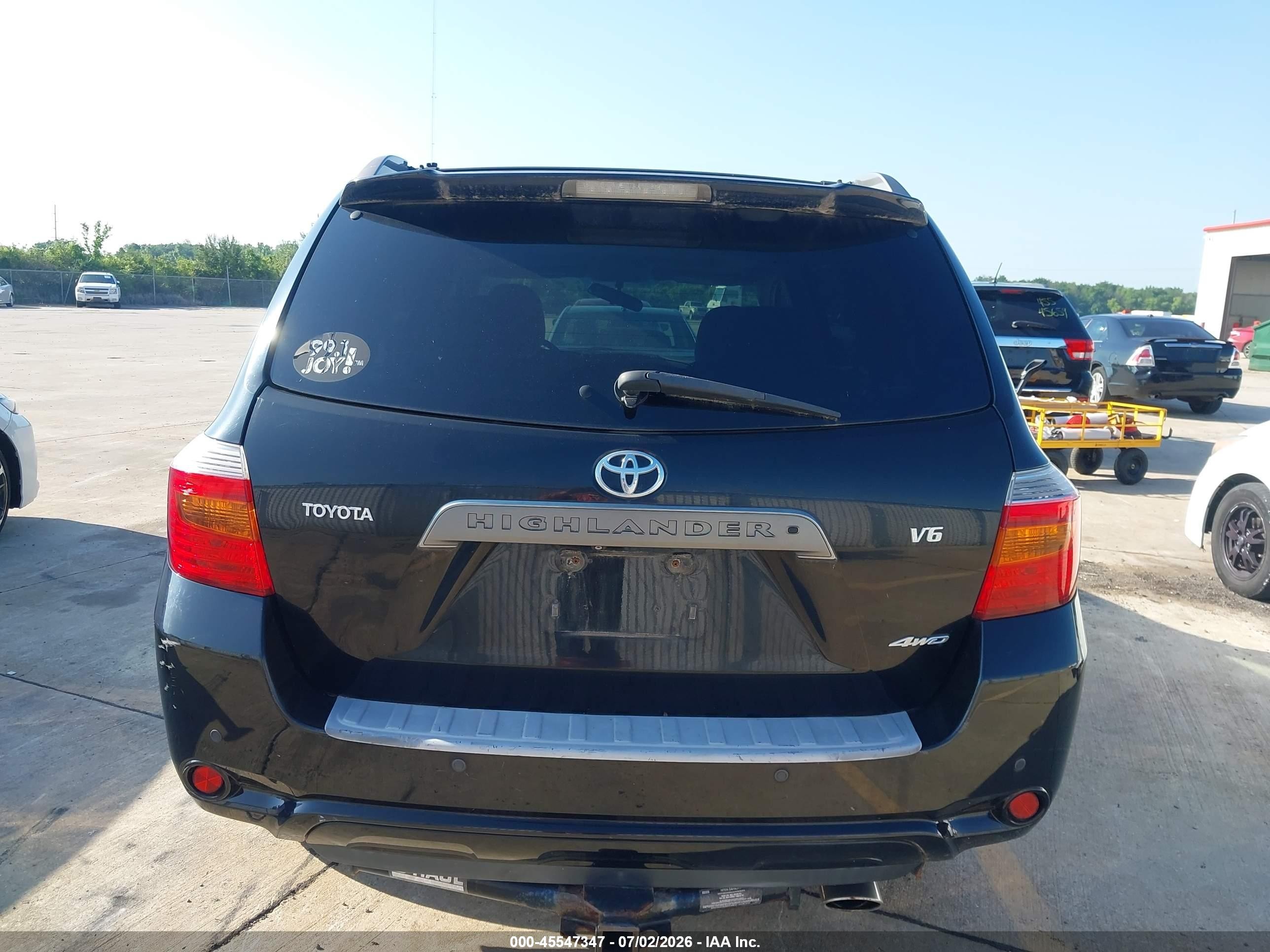 2008 Toyota Highlander Sport Black vin: JTEES43A082063400