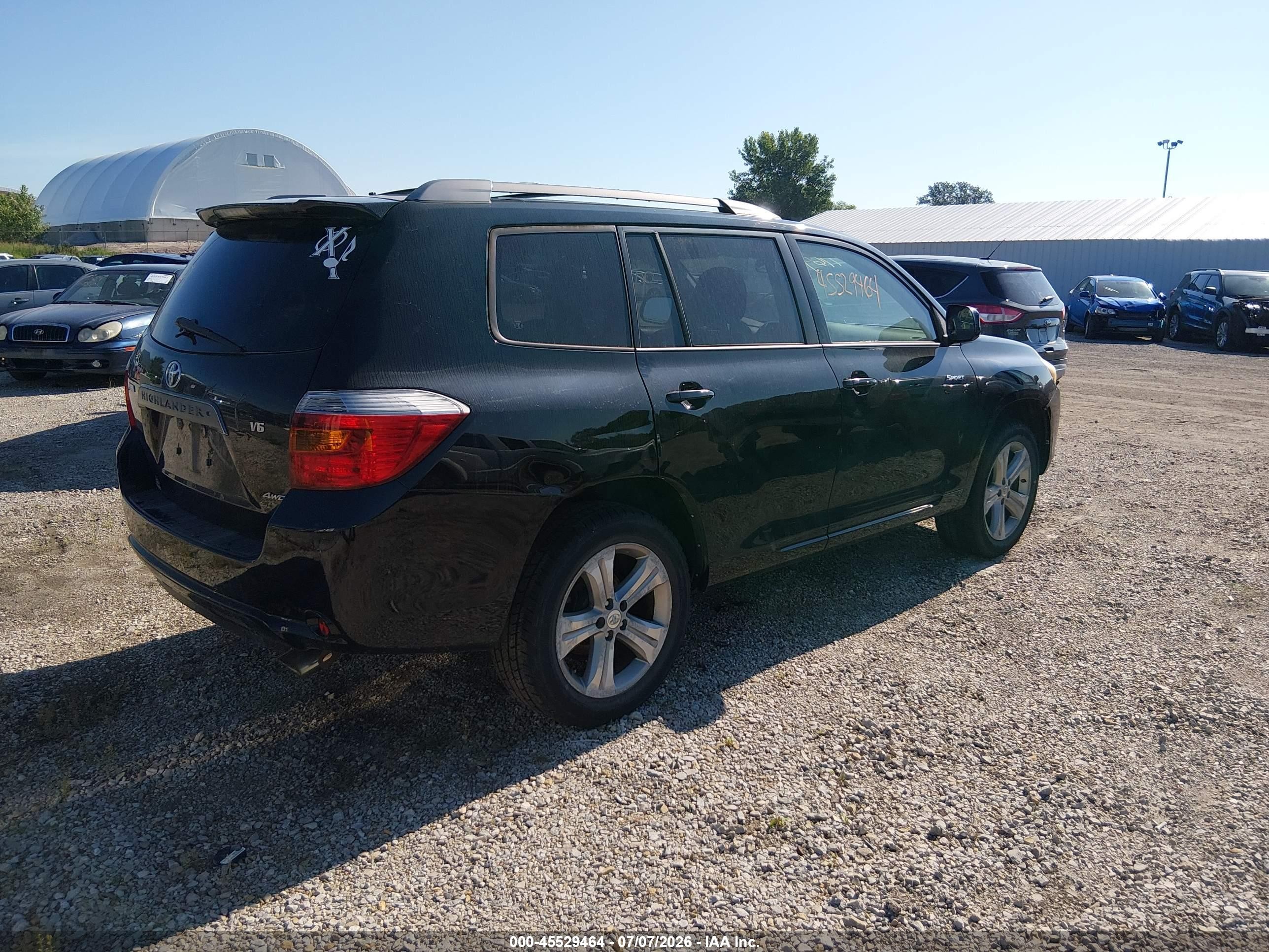 2008 Toyota Highlander Sport Black vin: JTEES43A082074042