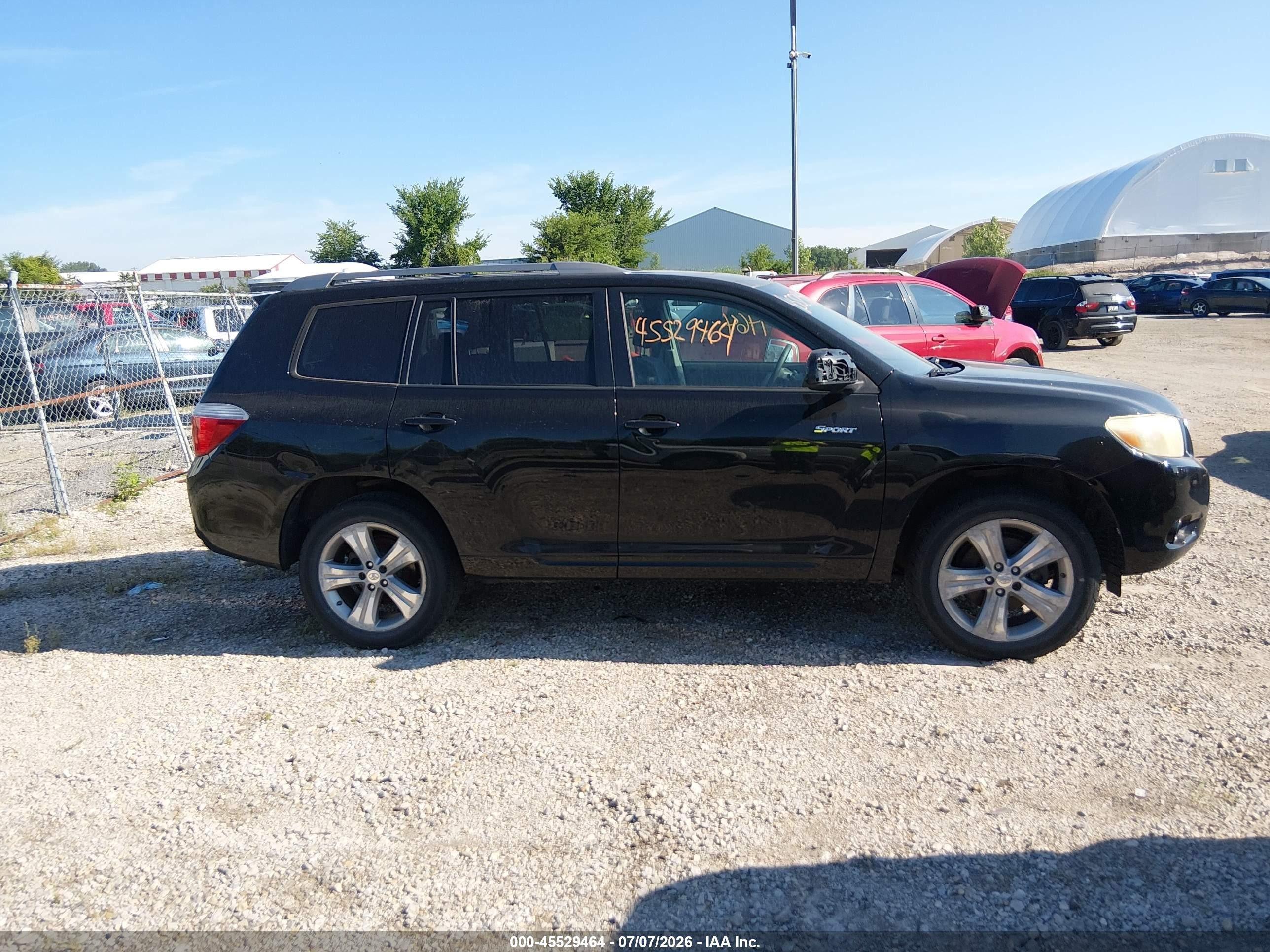 2008 Toyota Highlander Sport Black vin: JTEES43A082074042
