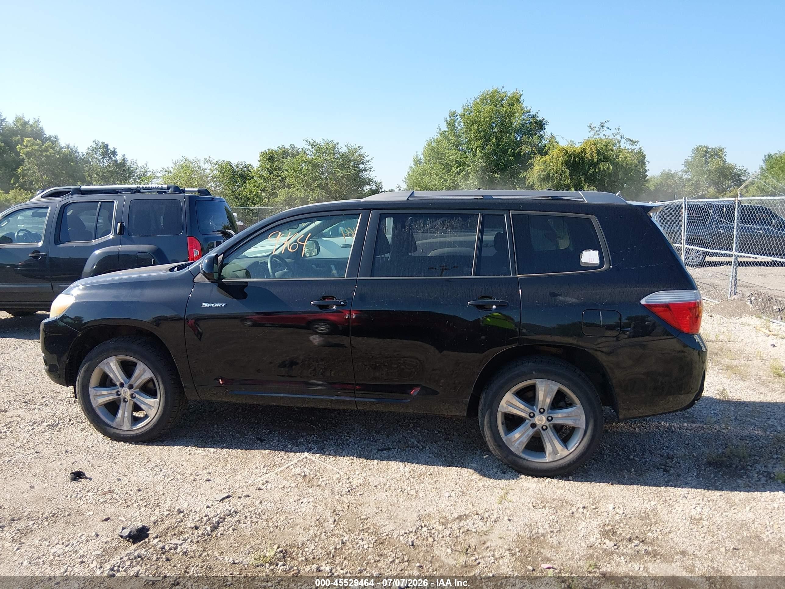 2008 Toyota Highlander Sport Black vin: JTEES43A082074042