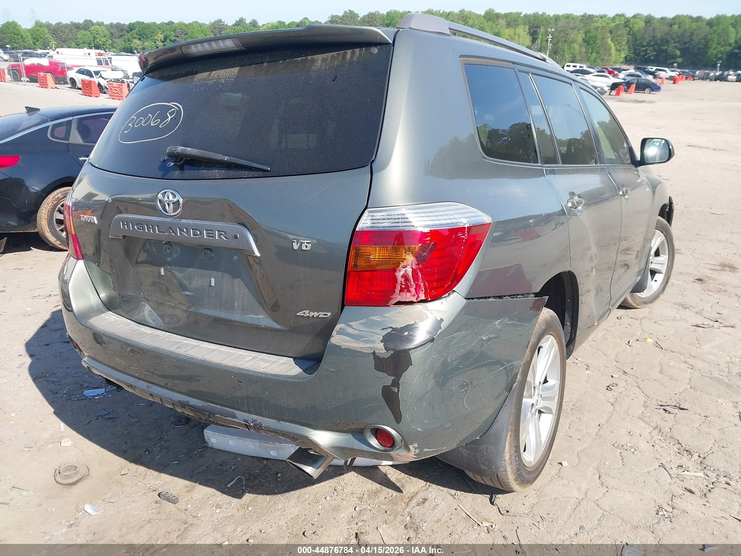 2008 Toyota Highlander Sport Green vin: JTEES43A182015176