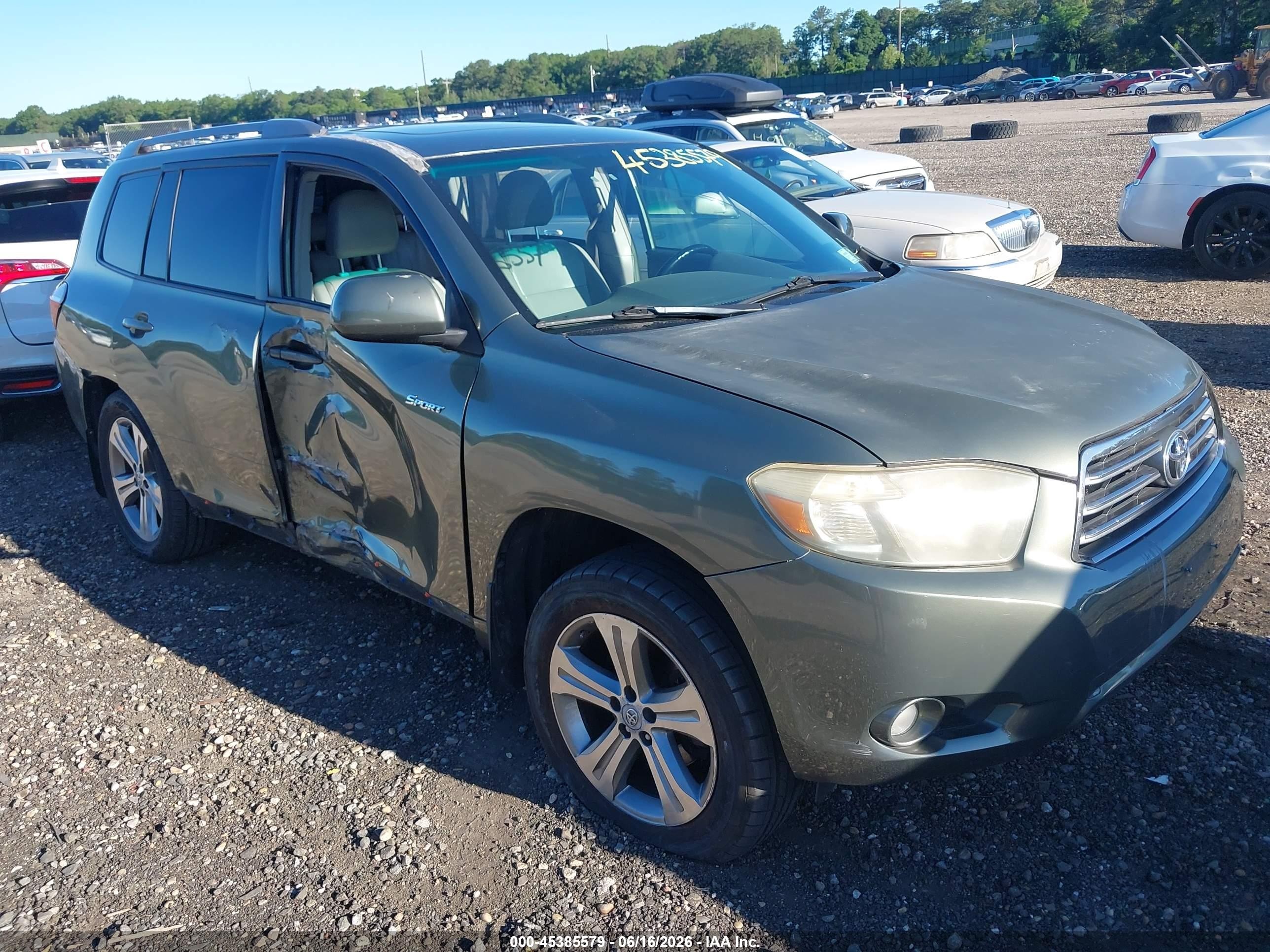 2008 Toyota Highlander Sport Зеленый vin: JTEES43A182095031