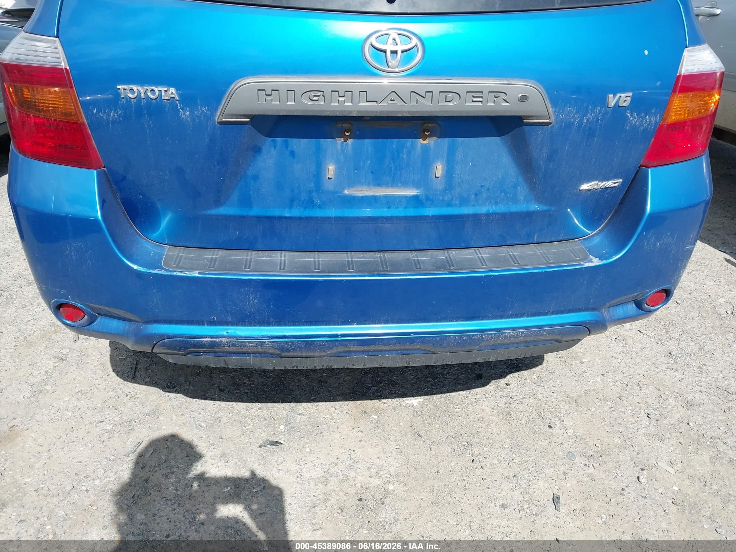 2008 Toyota Highlander Sport Blue vin: JTEES43A282004705