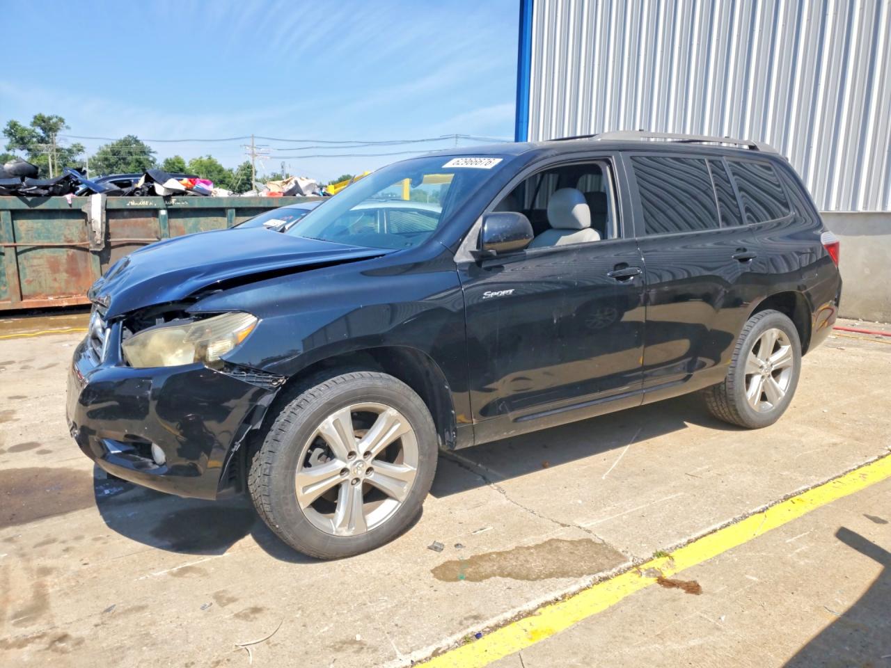 2008 Toyota Highlander Sport Black vin: JTEES43A282091652
