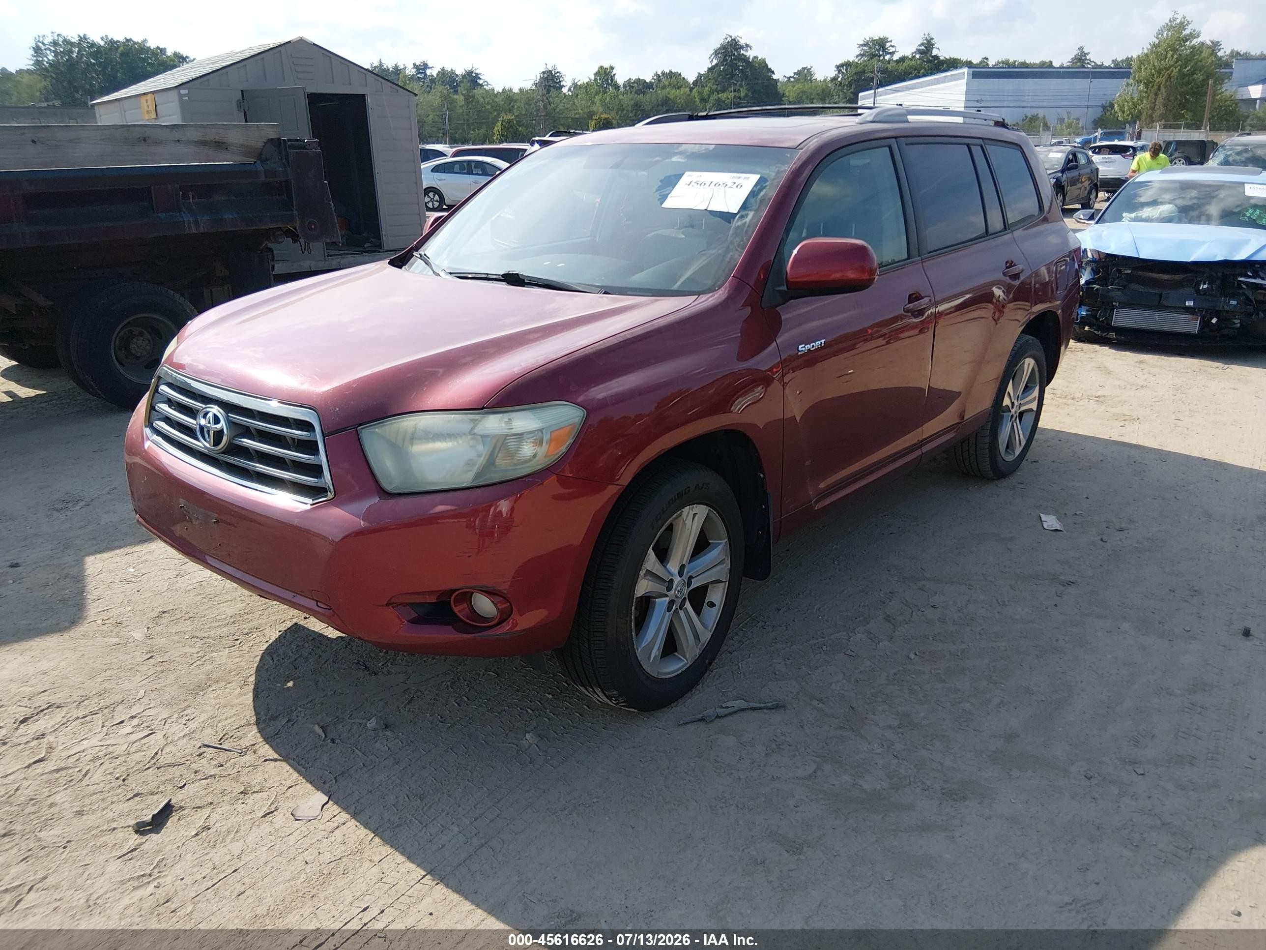 2008 Toyota Highlander Sport Red vin: JTEES43A382012733