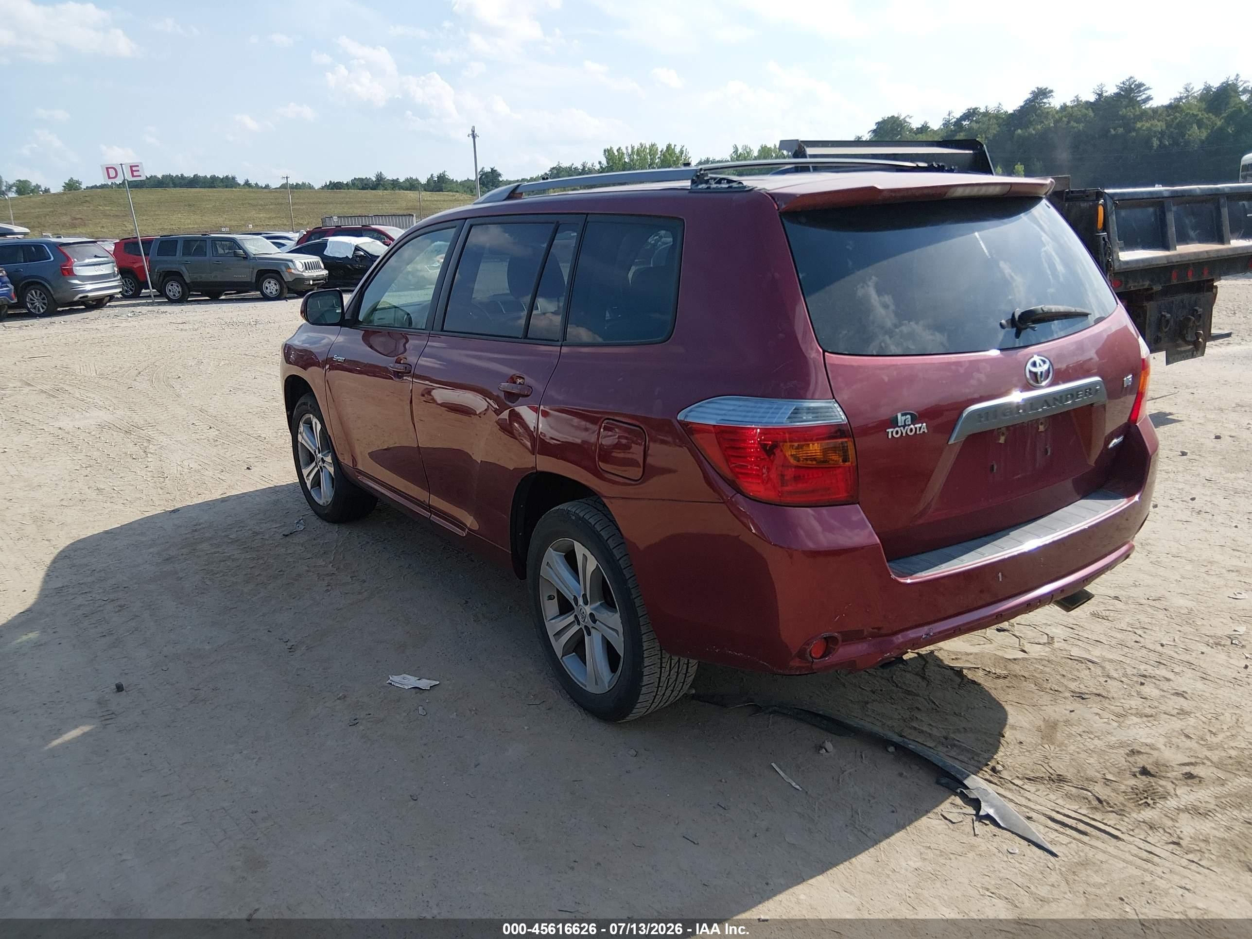 2008 Toyota Highlander Sport Red vin: JTEES43A382012733