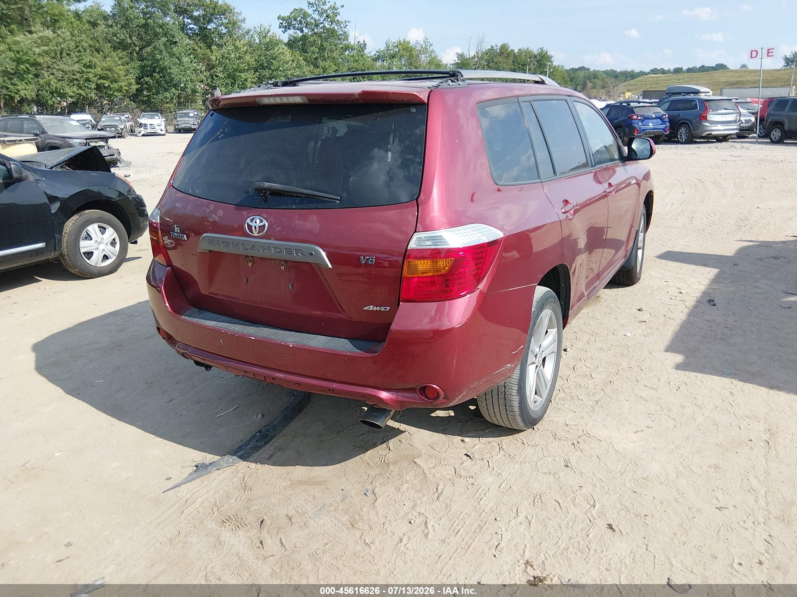 2008 Toyota Highlander Sport Red vin: JTEES43A382012733