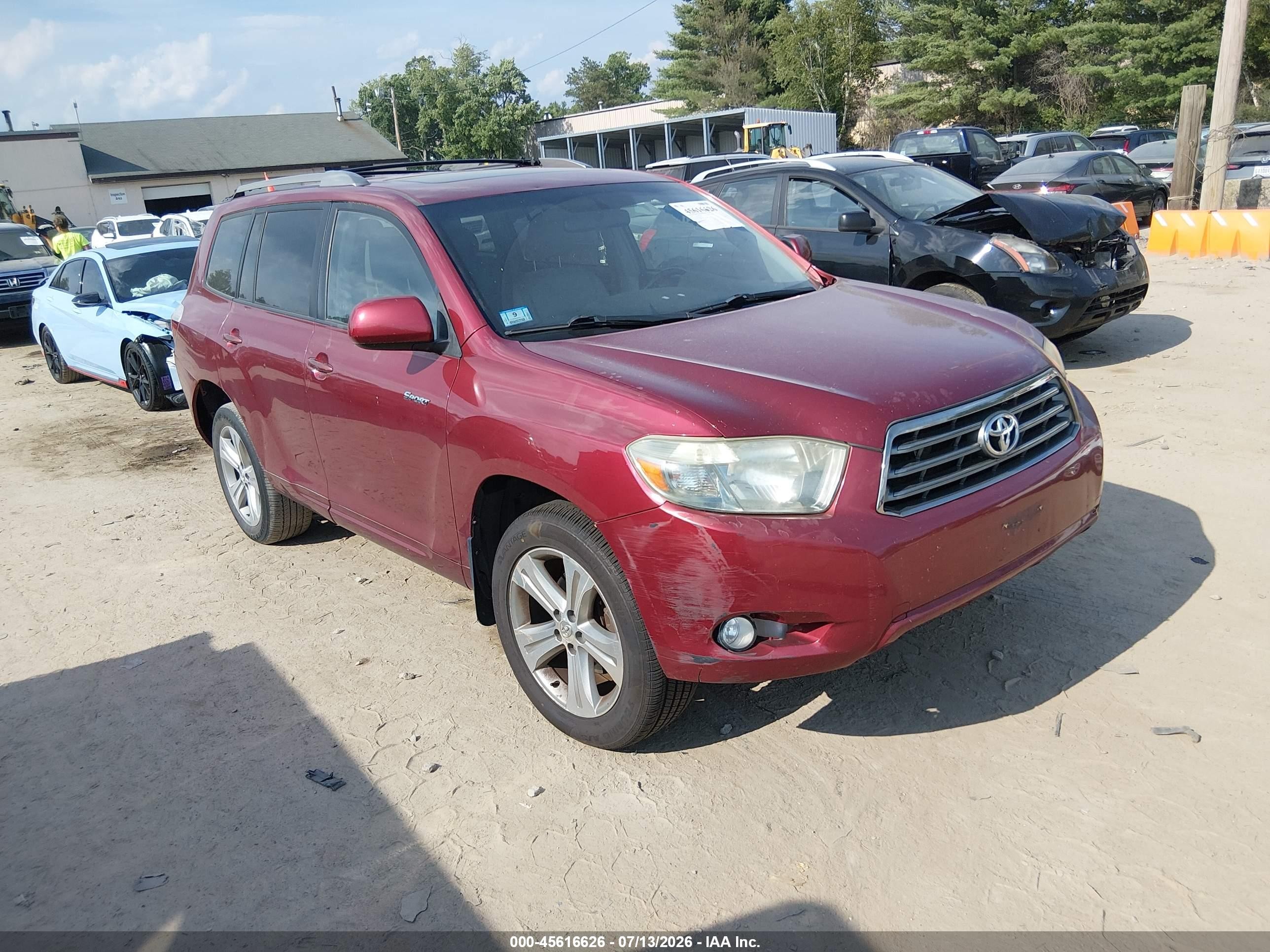 2008 Toyota Highlander Sport Red vin: JTEES43A382012733