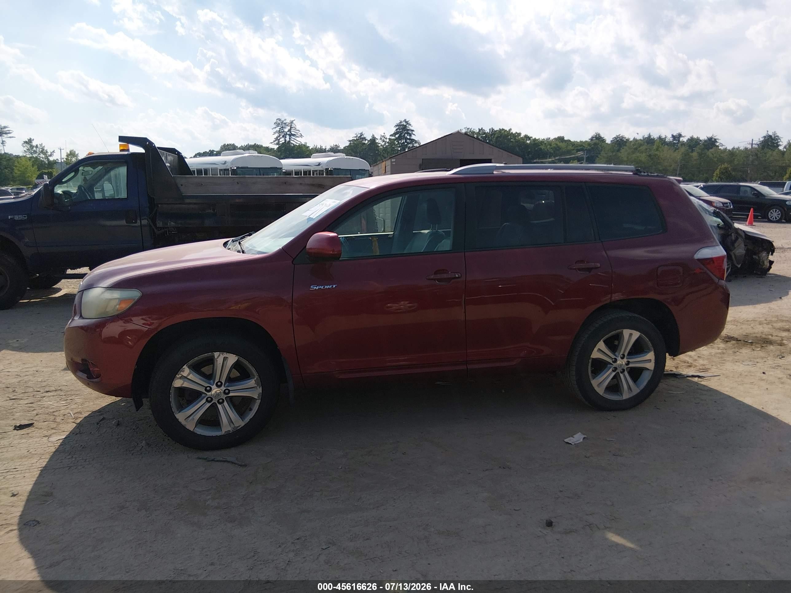2008 Toyota Highlander Sport Red vin: JTEES43A382012733