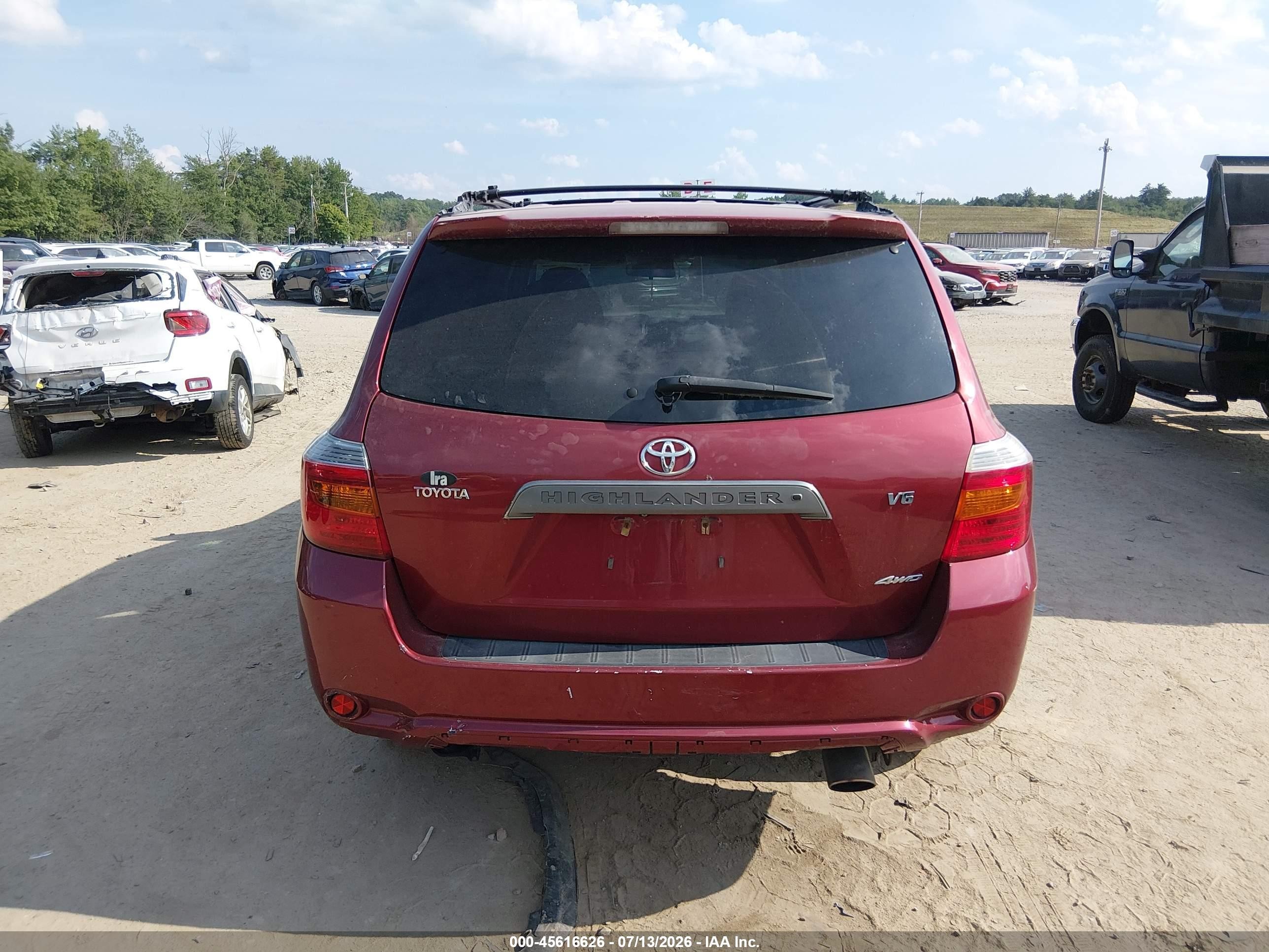 2008 Toyota Highlander Sport Red vin: JTEES43A382012733