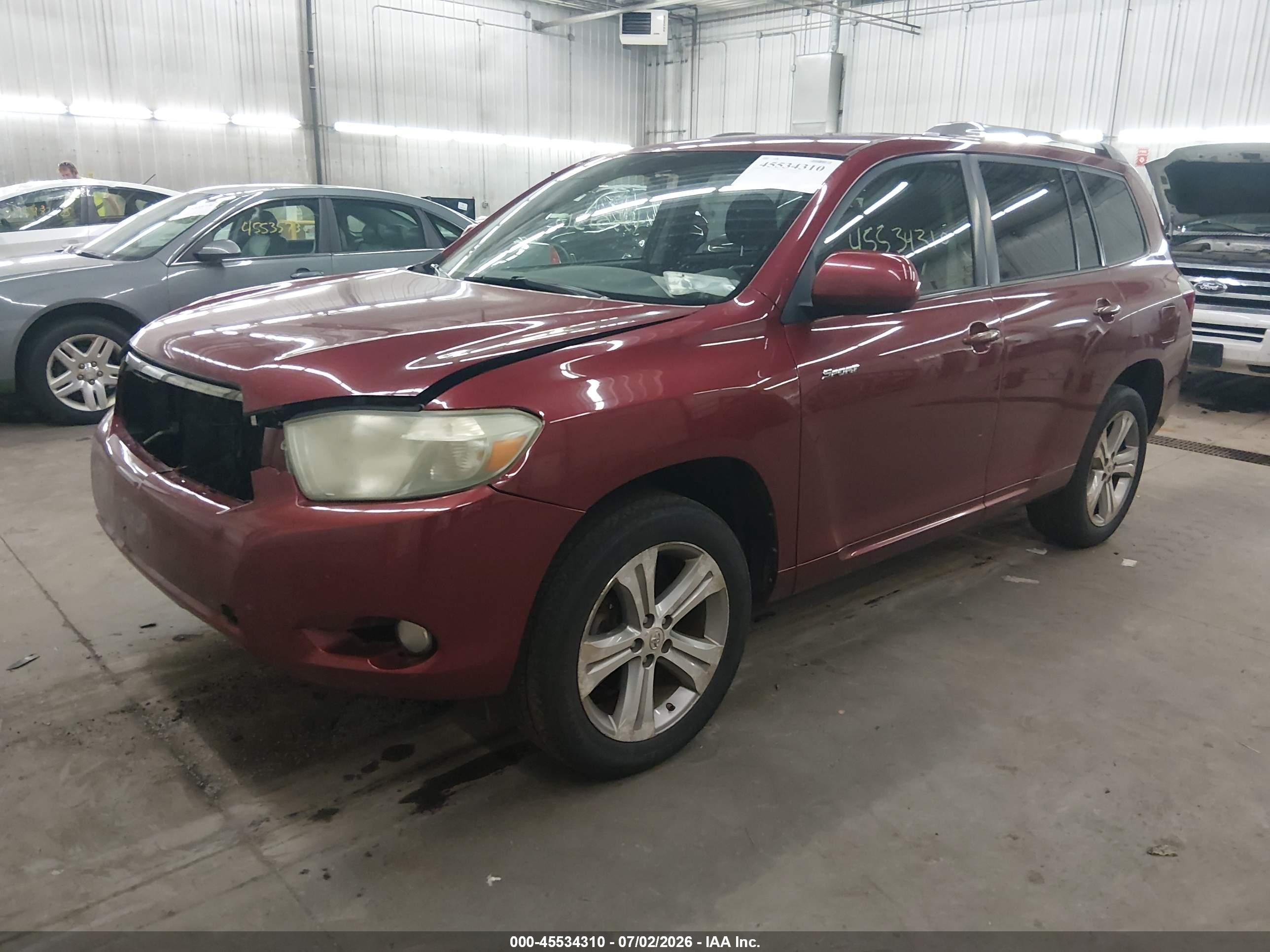 2008 Toyota Highlander Sport Красный vin: JTEES43A382044890