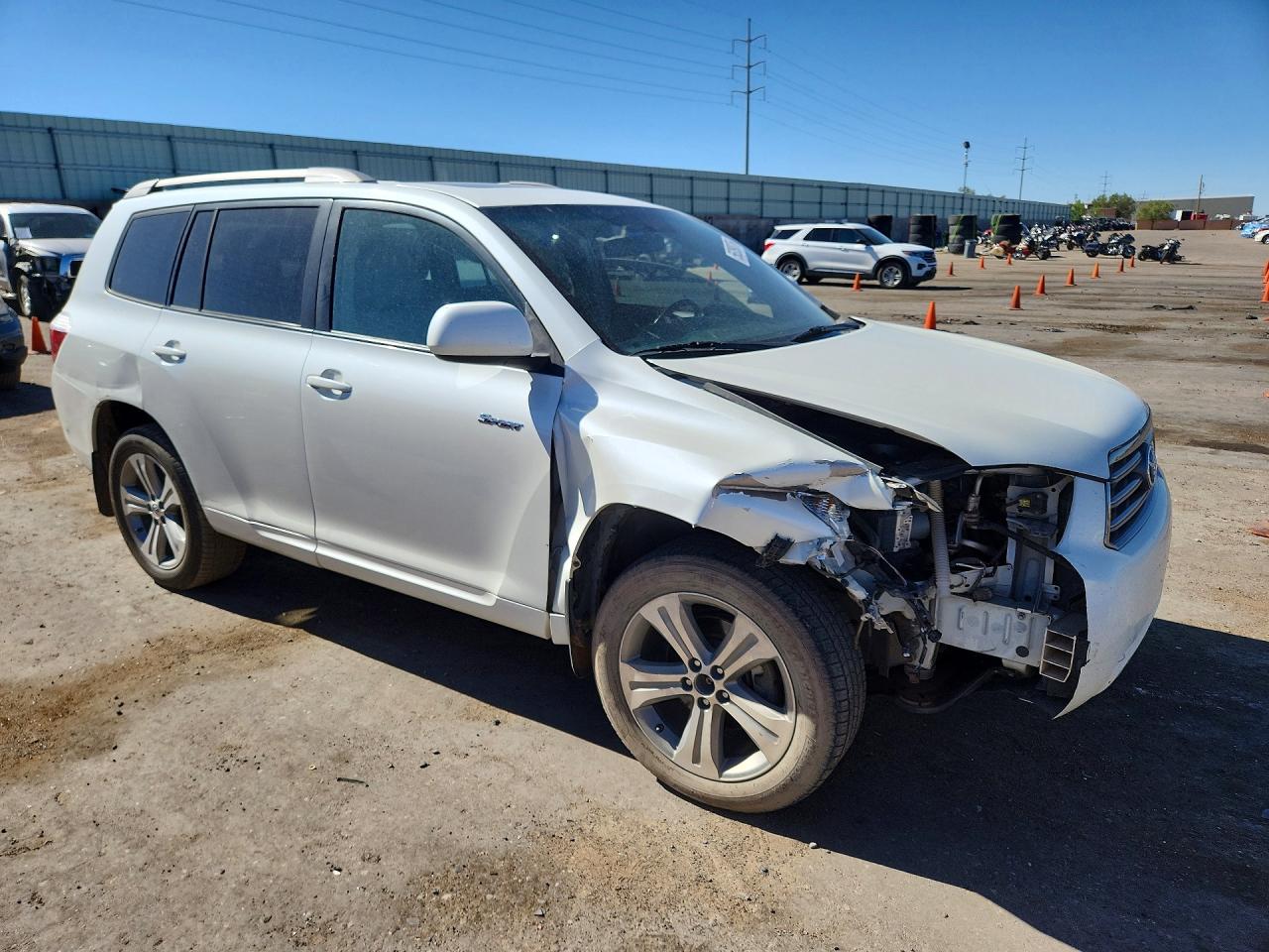 2008 Toyota Highlander Sport White vin: JTEES43A382106899