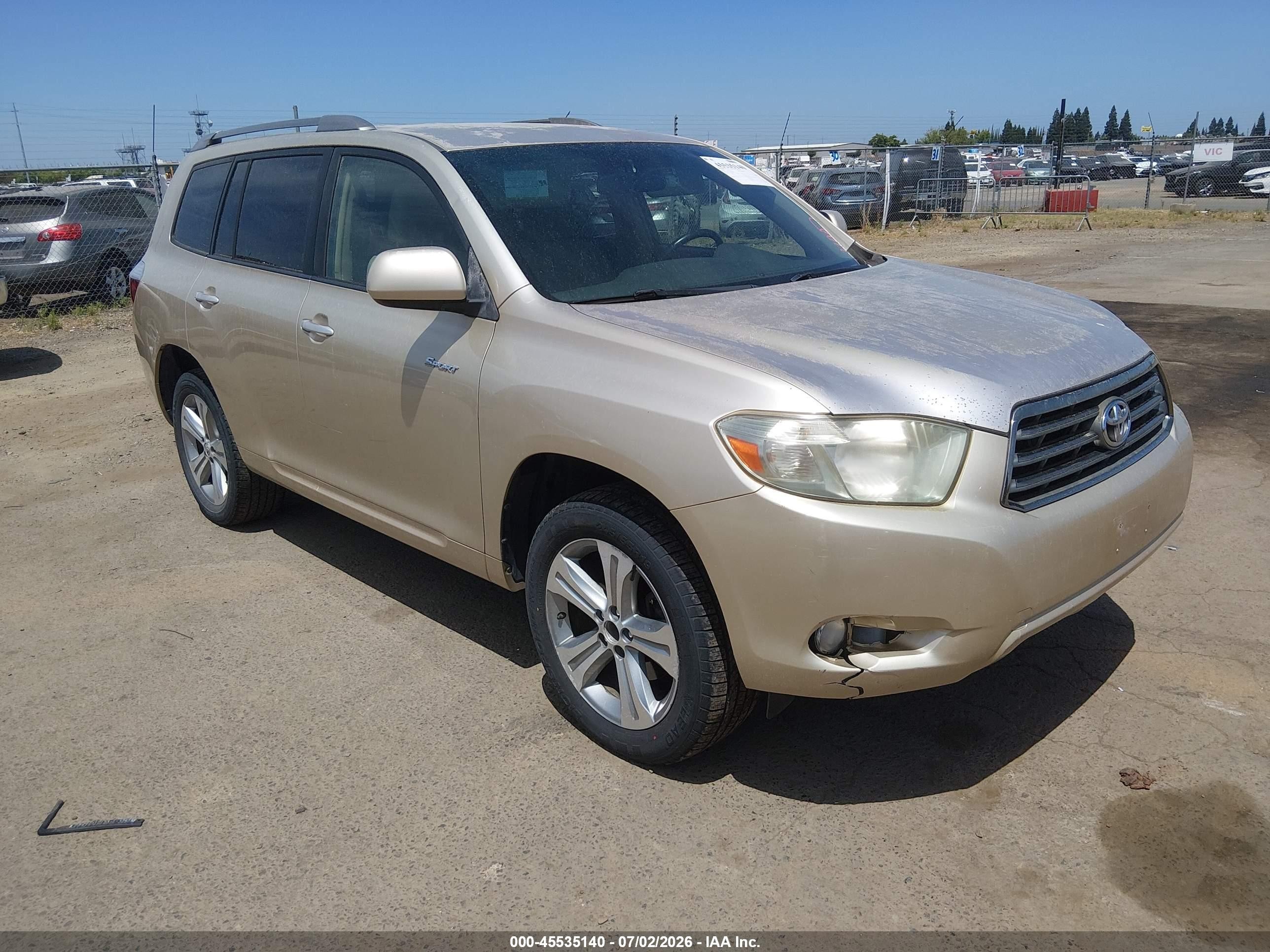 2008 Toyota Highlander Sport Gold vin: JTEES43A582045054