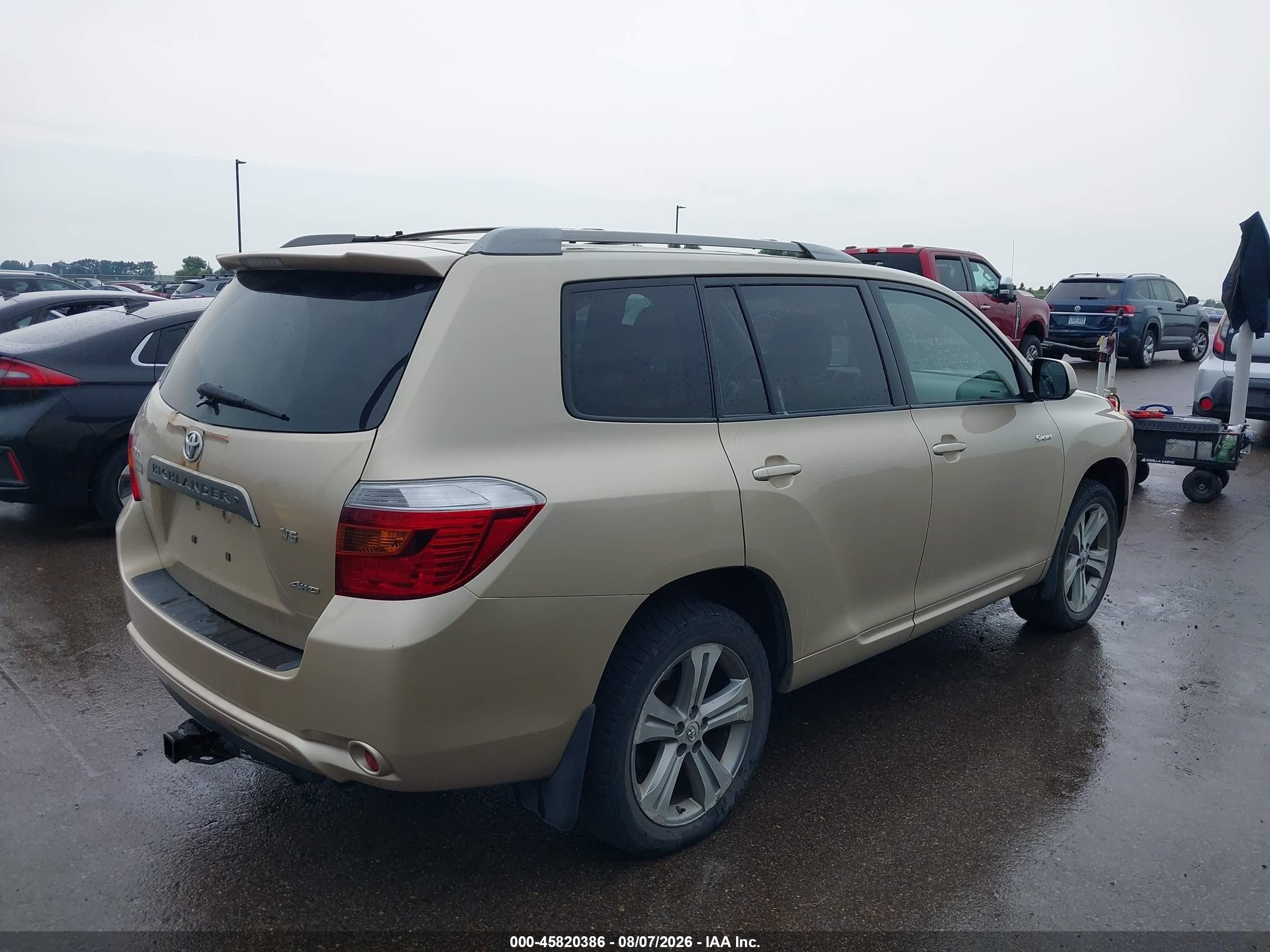 2008 Toyota Highlander Sport Gold vin: JTEES43A582094142
