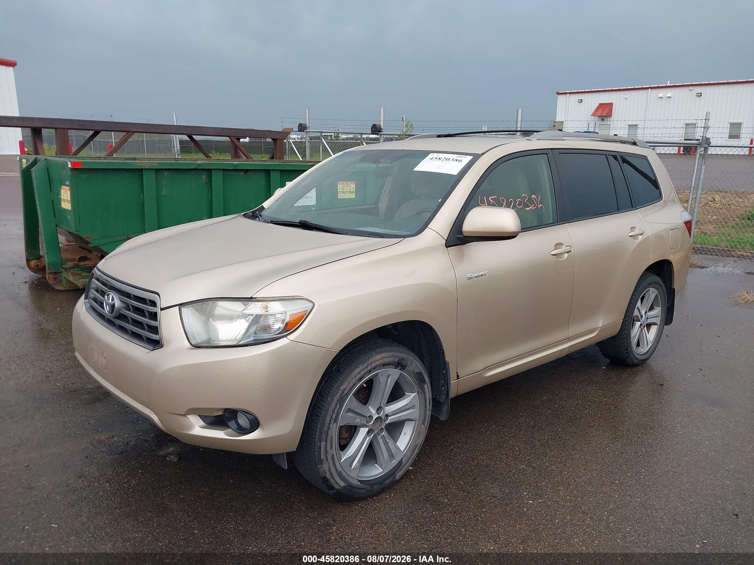 2008 Toyota Highlander Sport Gold vin: JTEES43A582094142