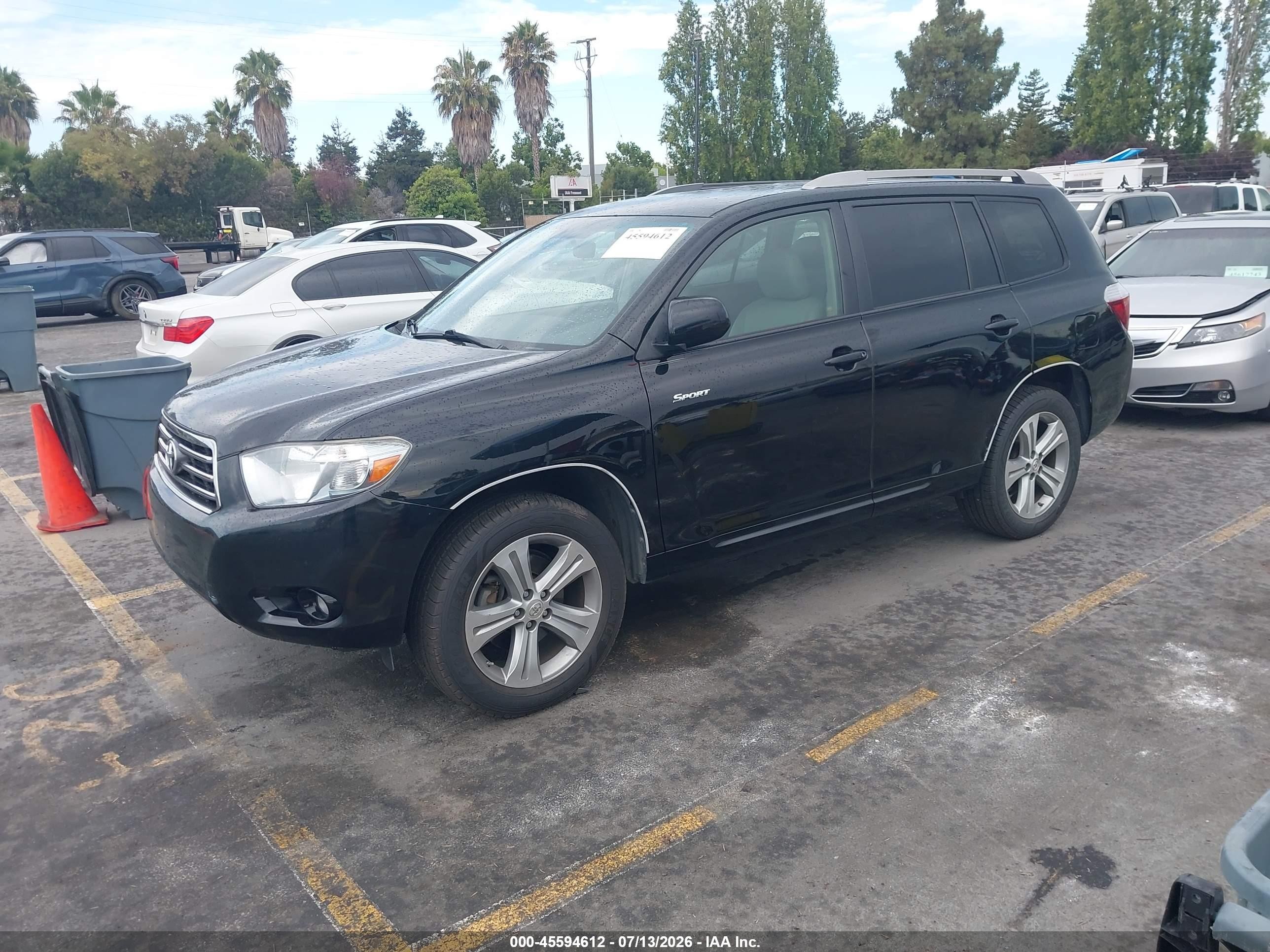 2008 Toyota Highlander Sport Black vin: JTEES43A682049971