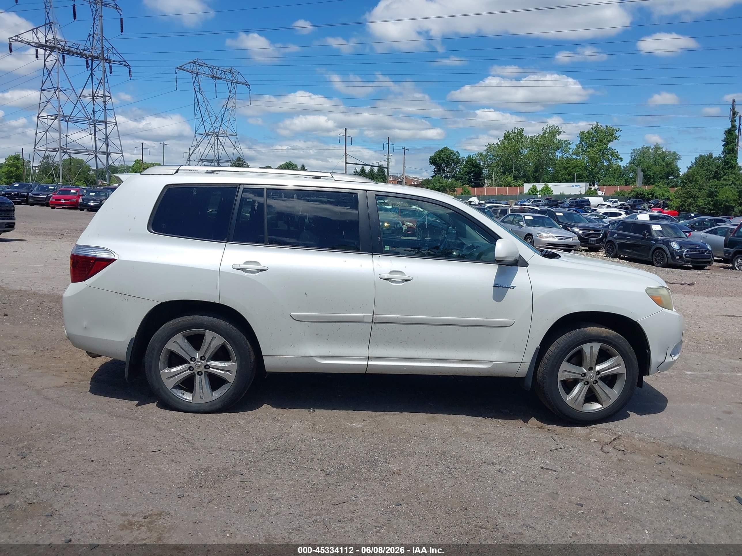 2008 Toyota Highlander Sport White vin: JTEES43A682074482