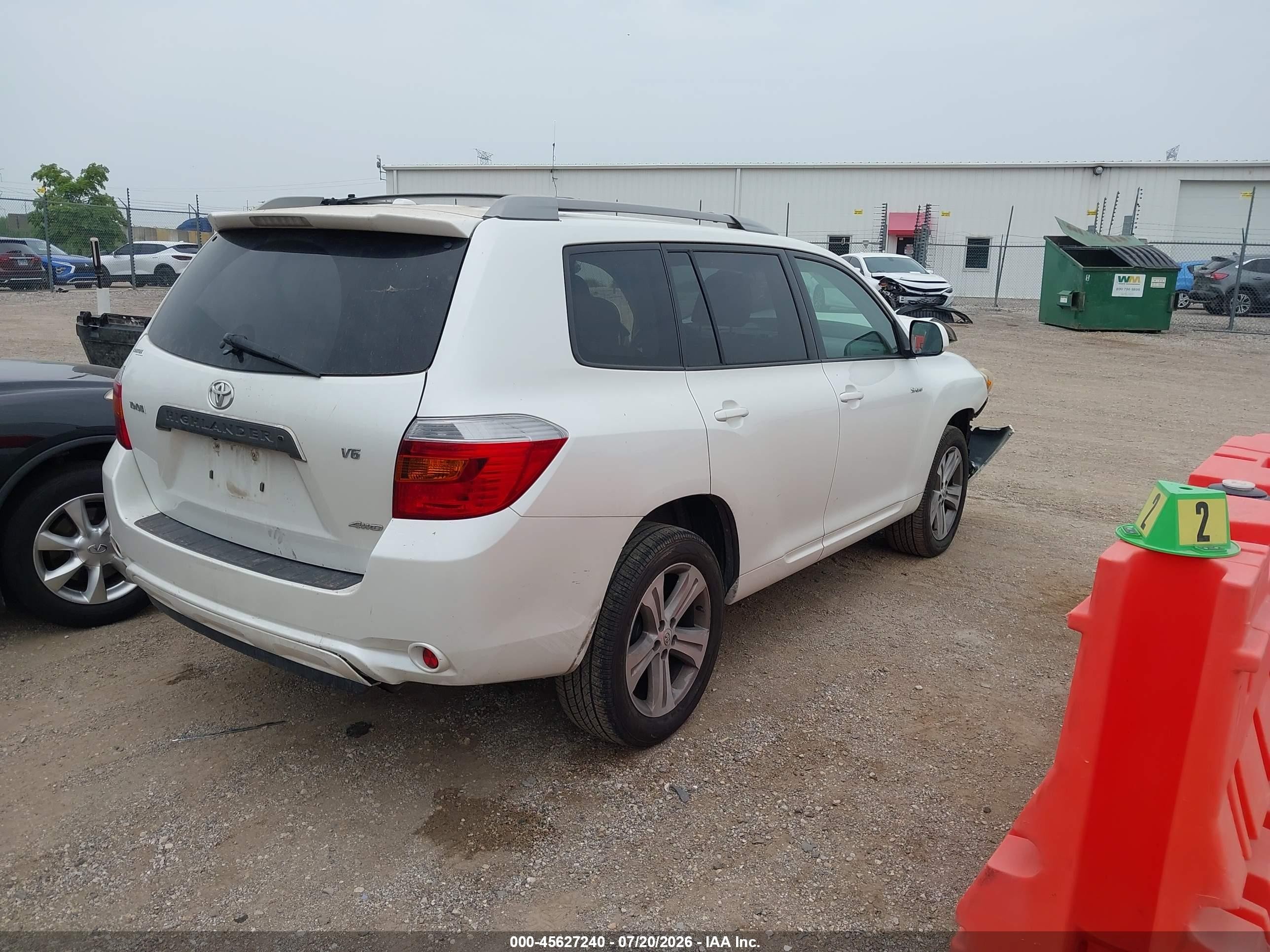 2009 Toyota Highlander Sport White vin: JTEES43A692137484