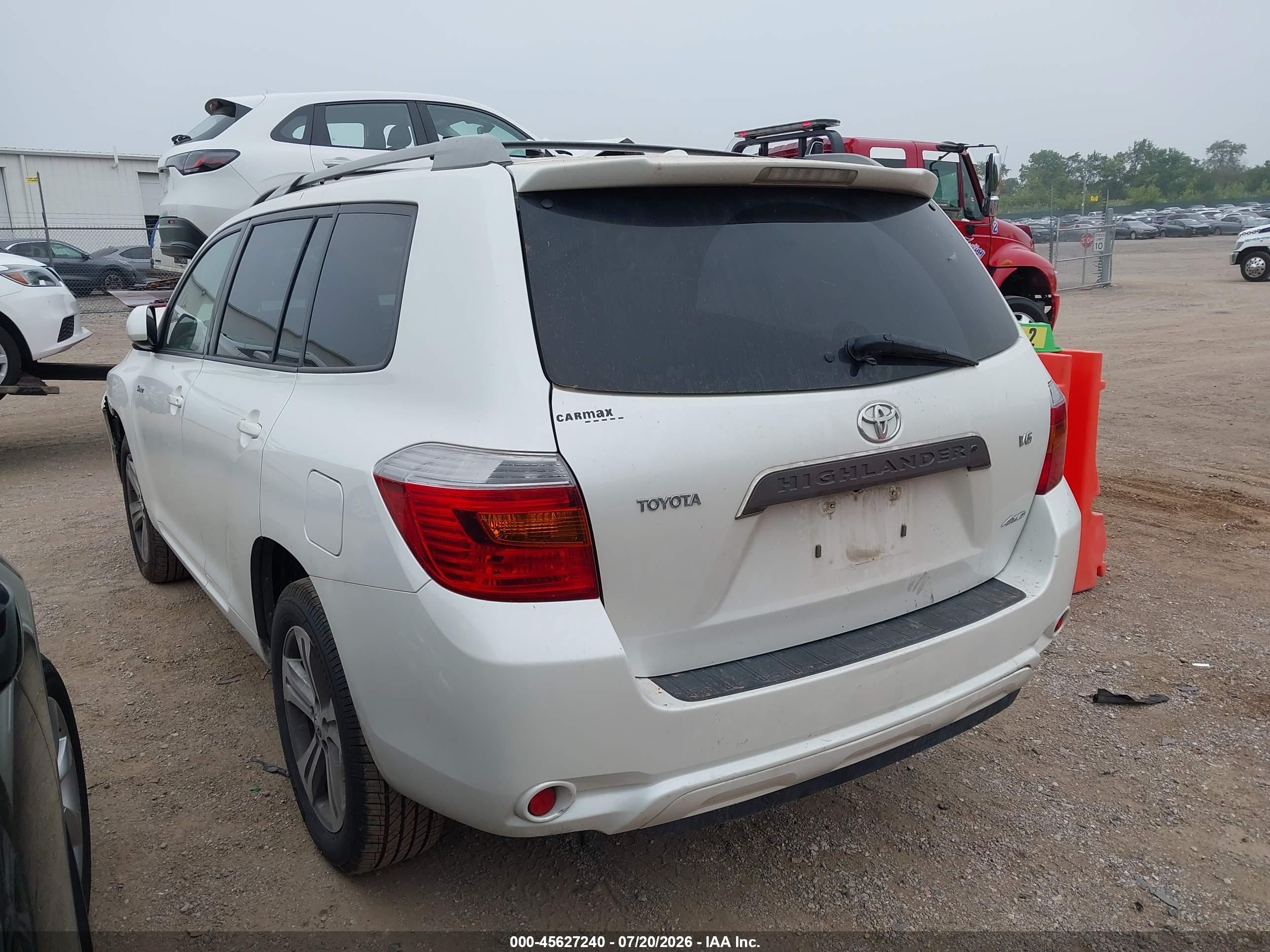 2009 Toyota Highlander Sport White vin: JTEES43A692137484
