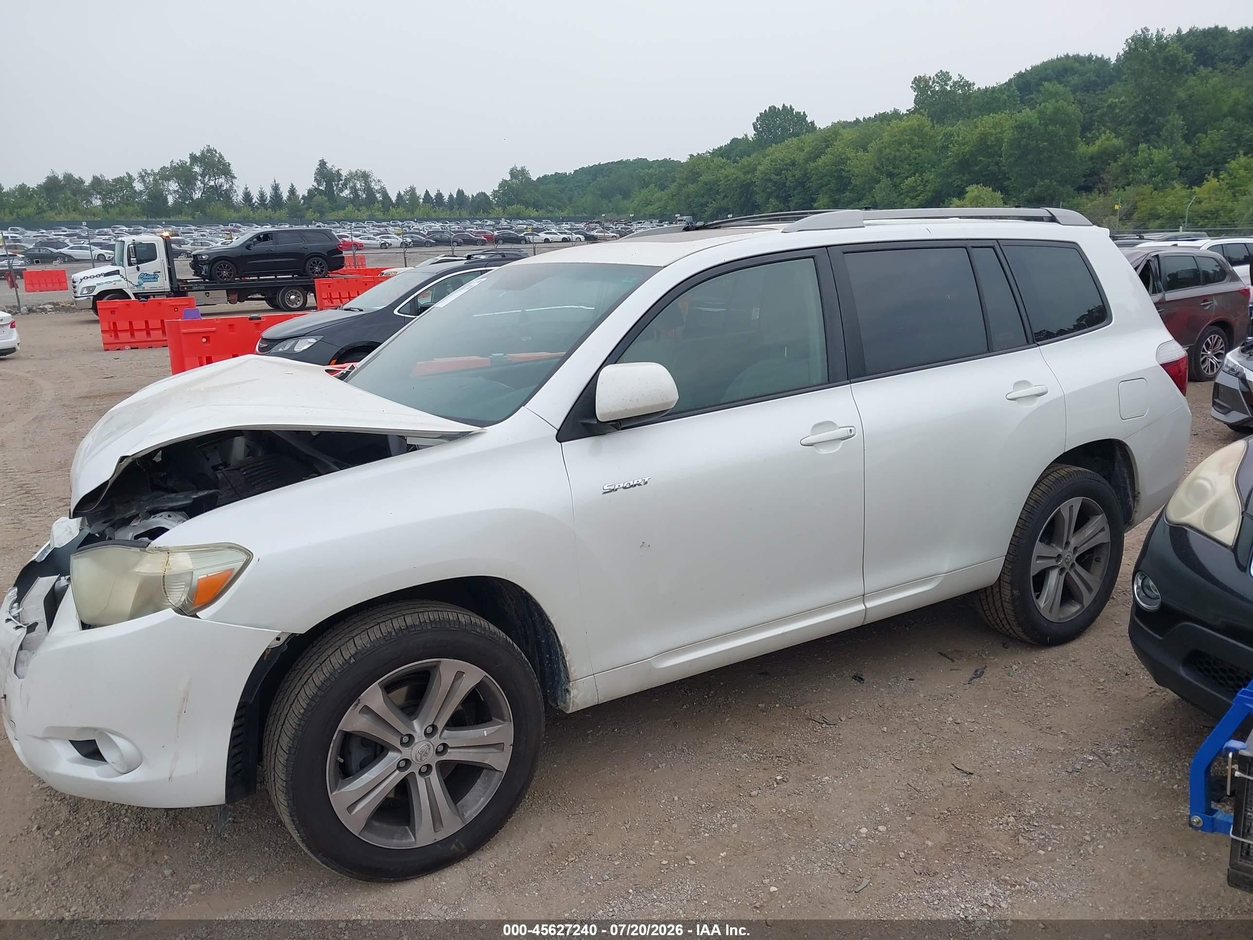 2009 Toyota Highlander Sport White vin: JTEES43A692137484