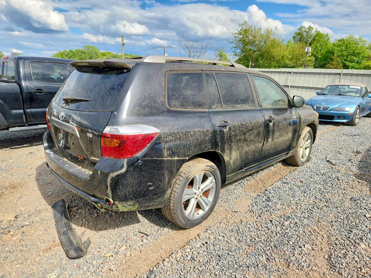 2008 Toyota Highlander Sport Black vin: JTEES43A782002352