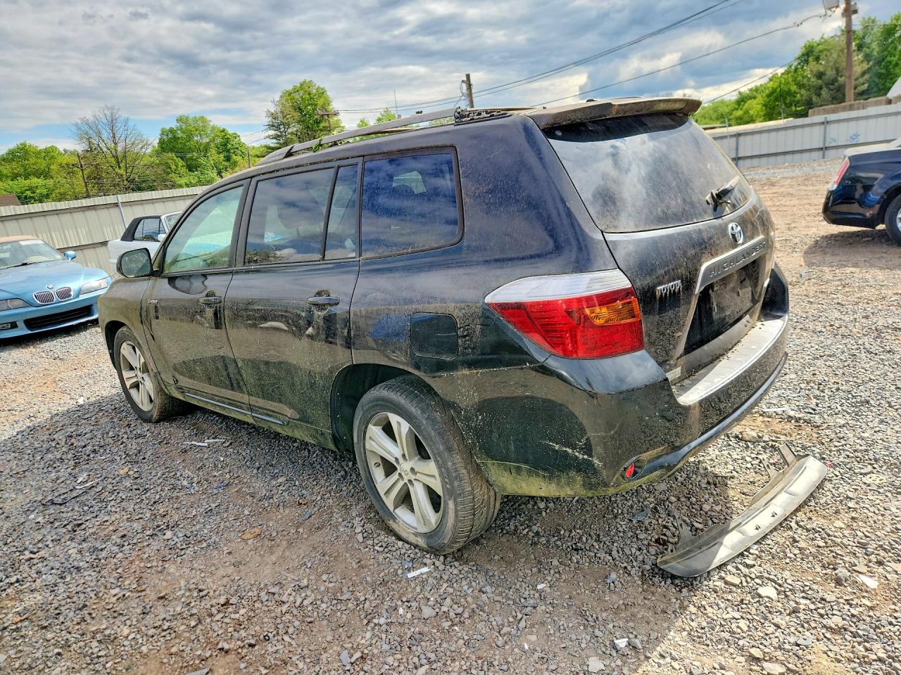 2008 Toyota Highlander Sport Black vin: JTEES43A782002352