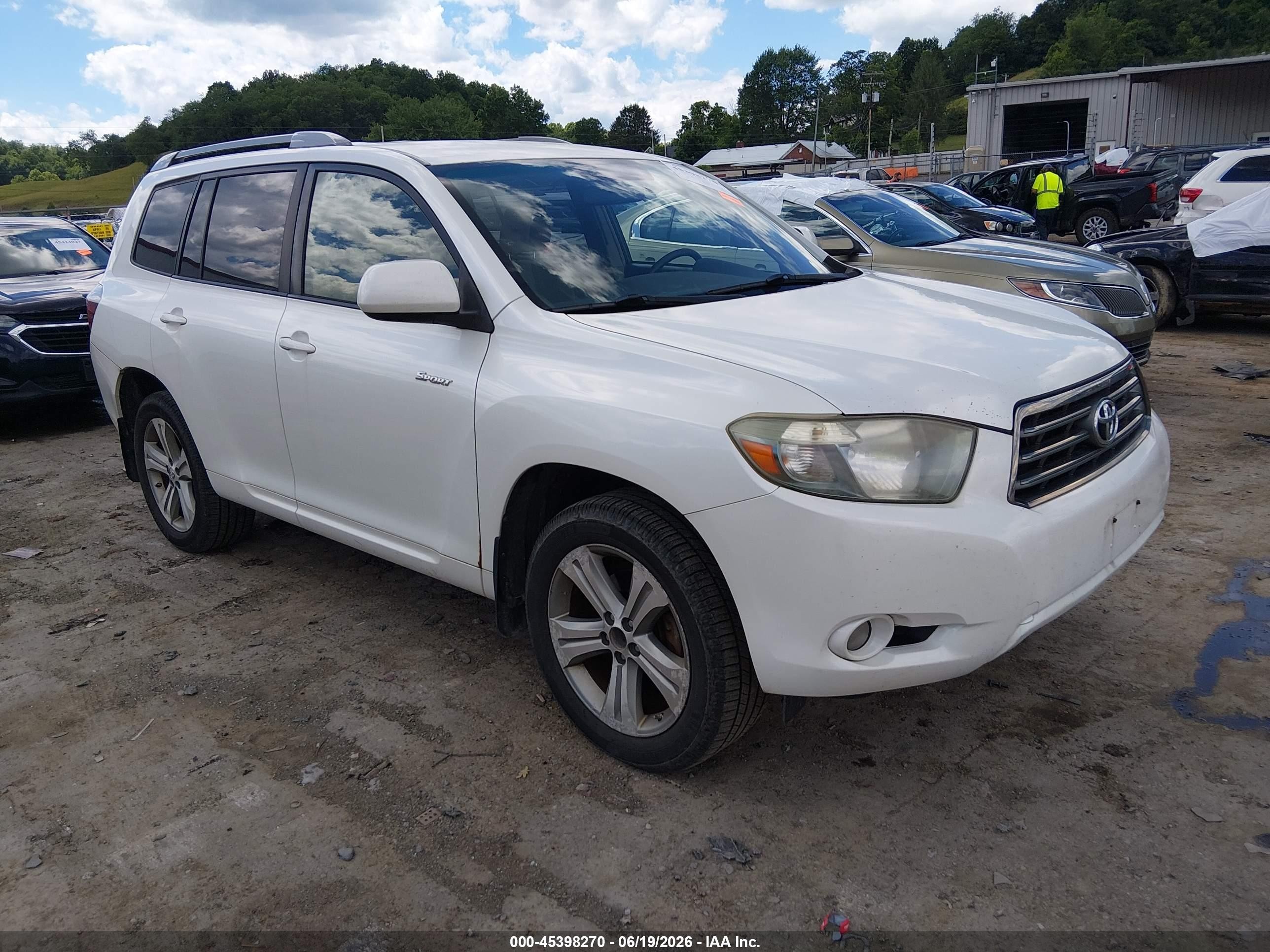 2008 Toyota Highlander Sport White vin: JTEES43A782015487