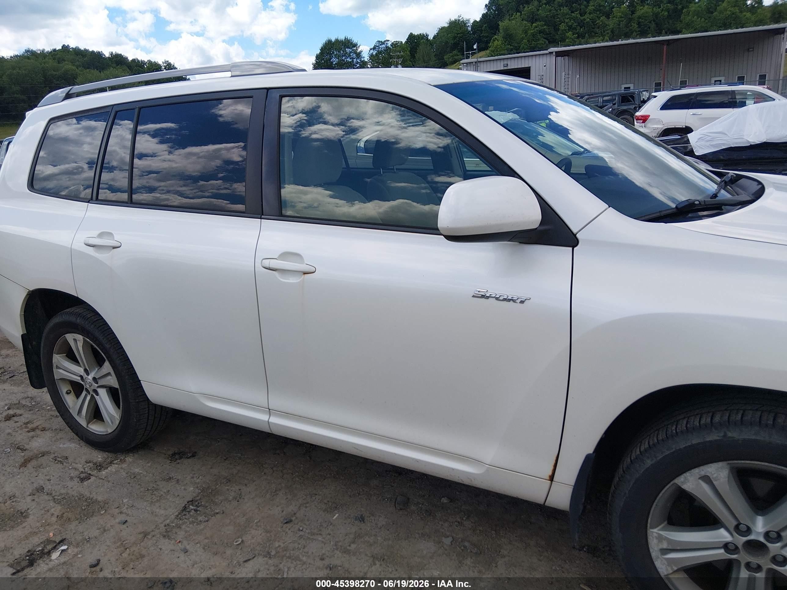 2008 Toyota Highlander Sport White vin: JTEES43A782015487