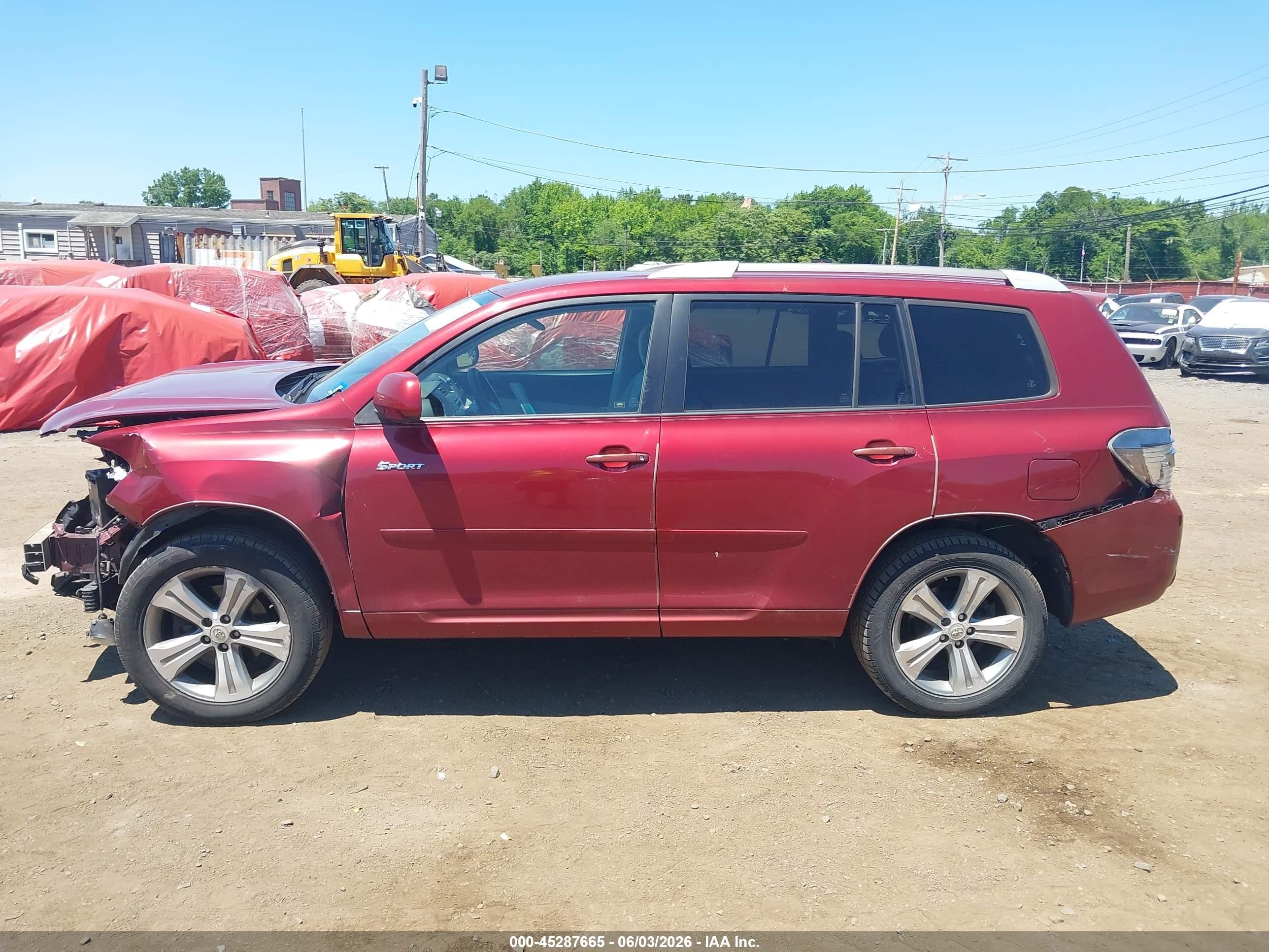 2008 Toyota Highlander Sport Burgundy vin: JTEES43A782032337