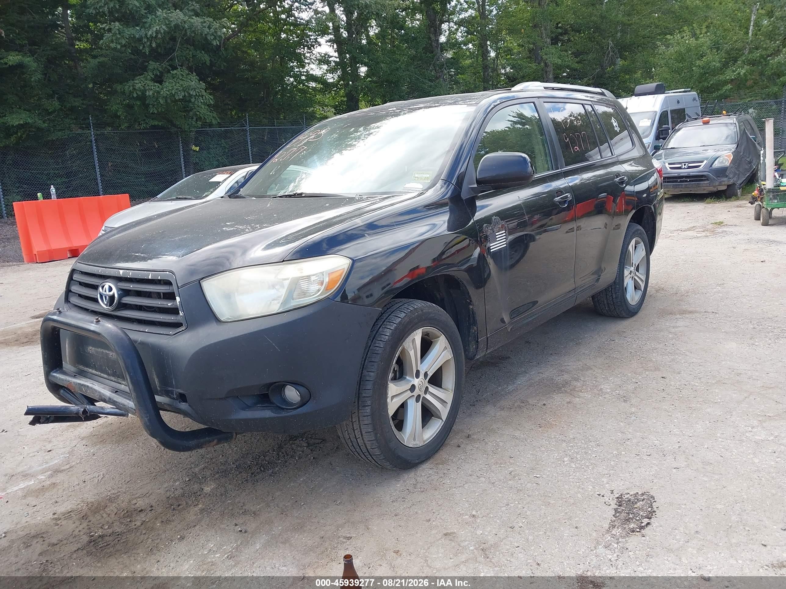 2008 Toyota Highlander Sport Black vin: JTEES43A782048733