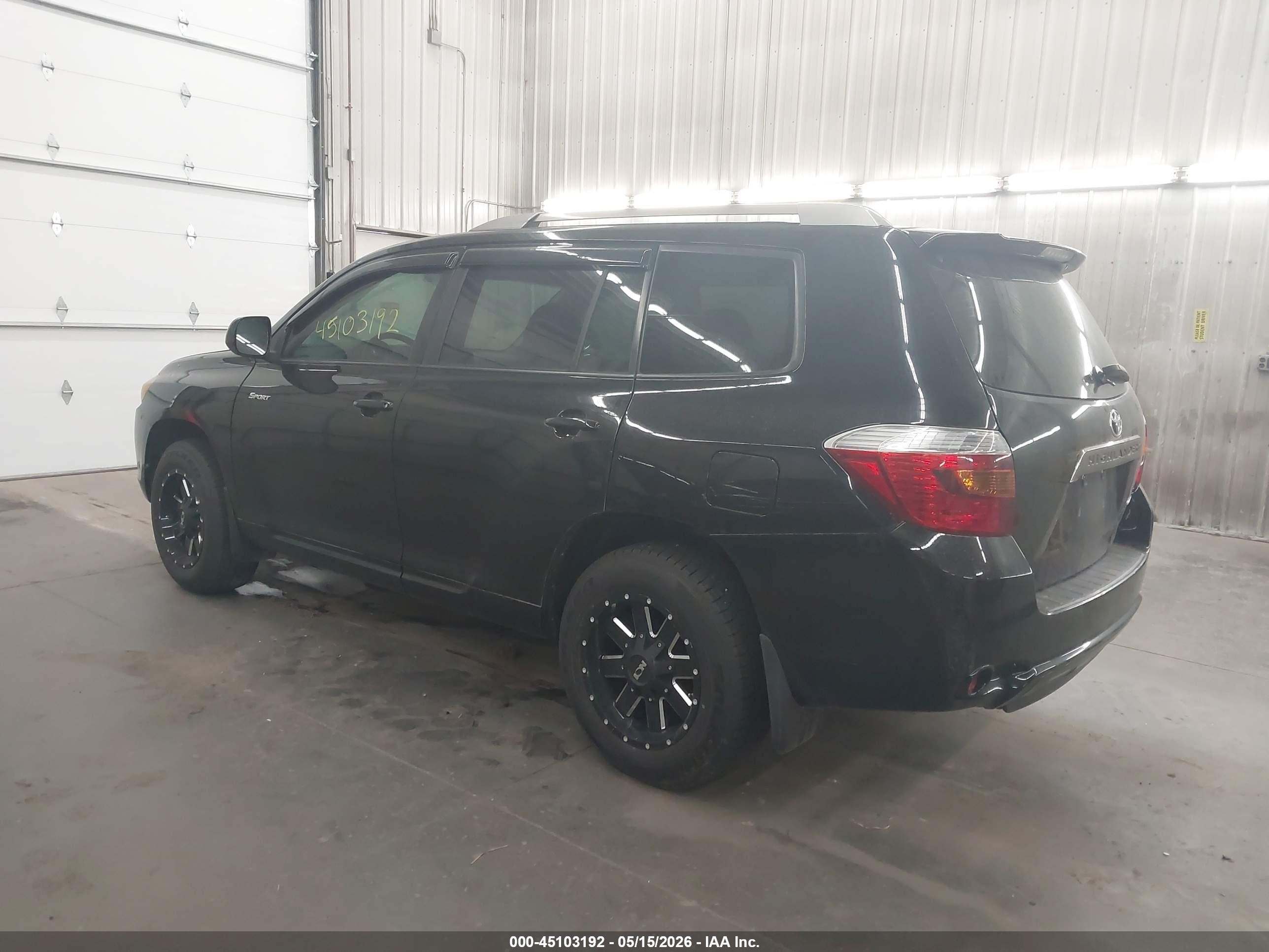 2008 Toyota Highlander Sport Black vin: JTEES43A782048943