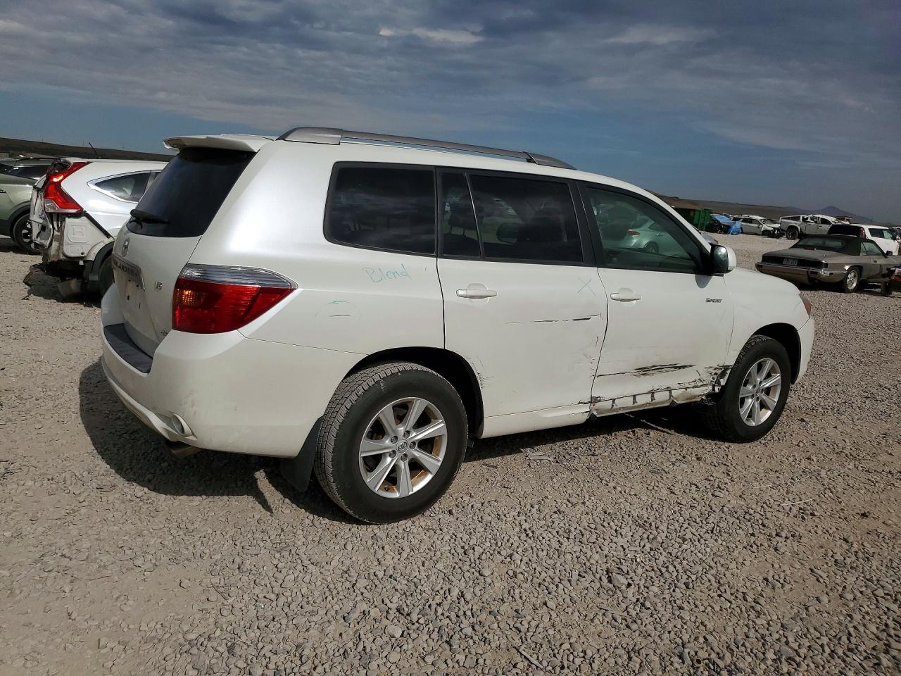 2008 Toyota Highlander Sport White vin: JTEES43A882074192