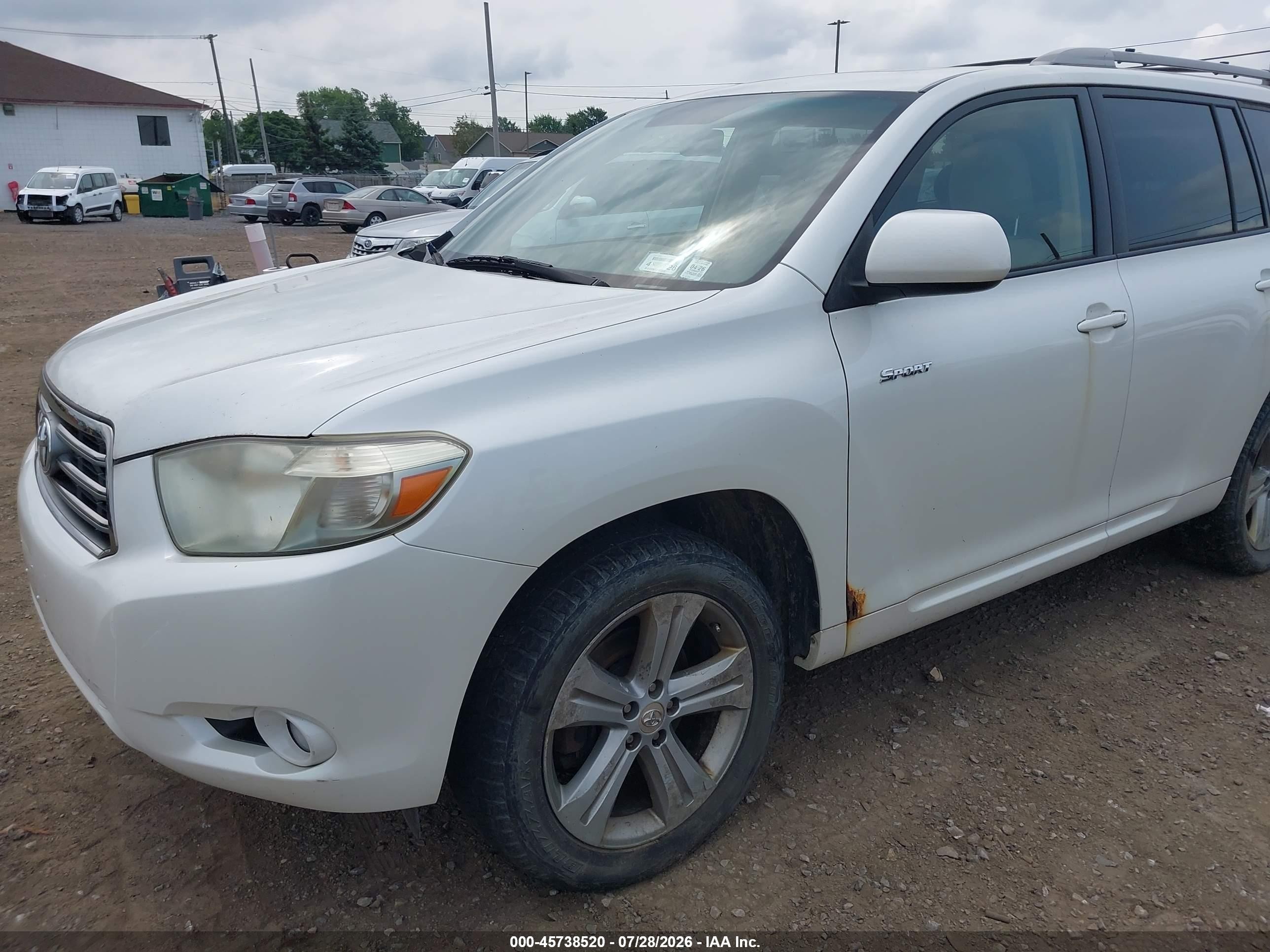 2008 Toyota Highlander Sport White vin: JTEES43A882074807