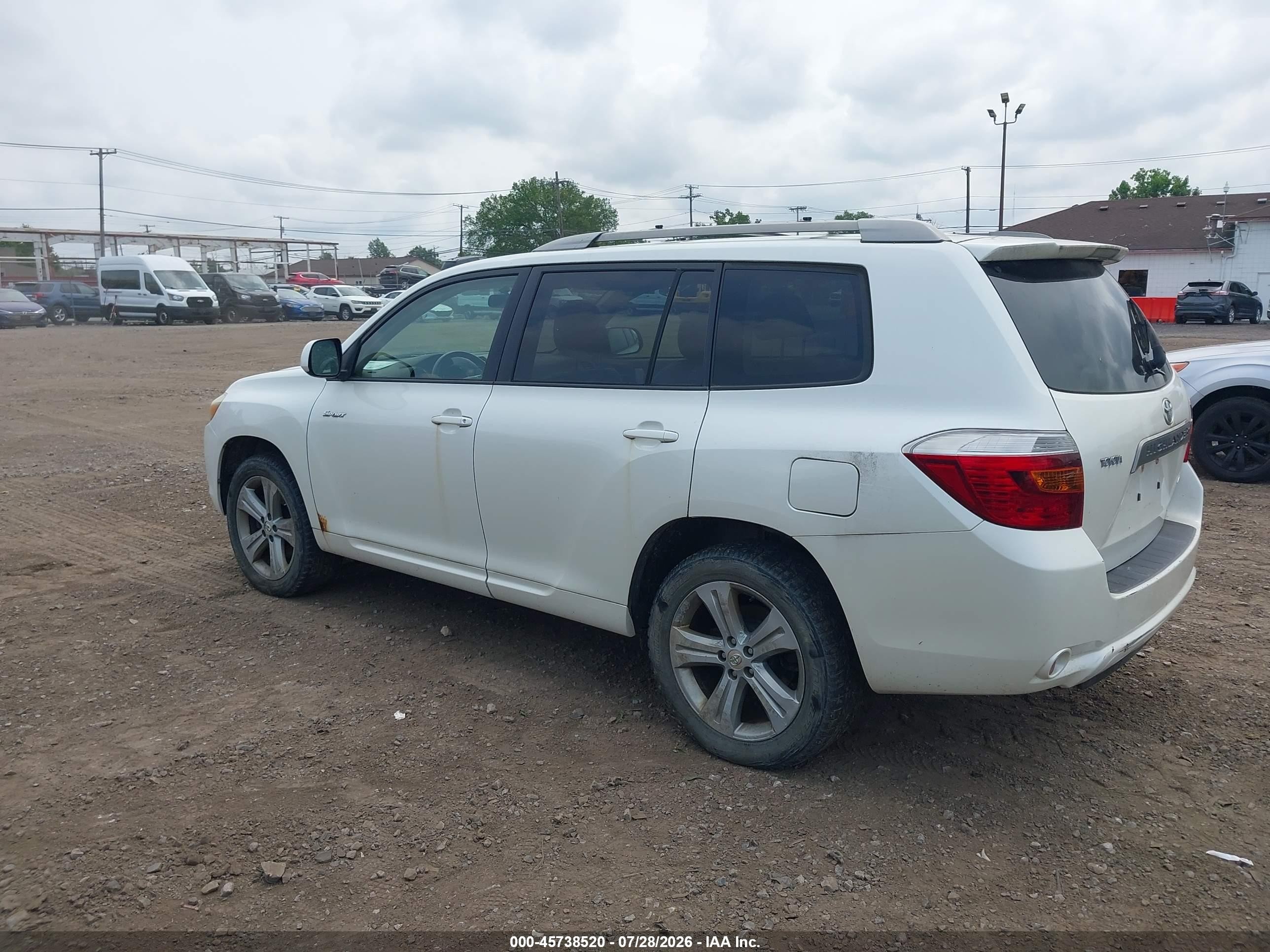 2008 Toyota Highlander Sport White vin: JTEES43A882074807