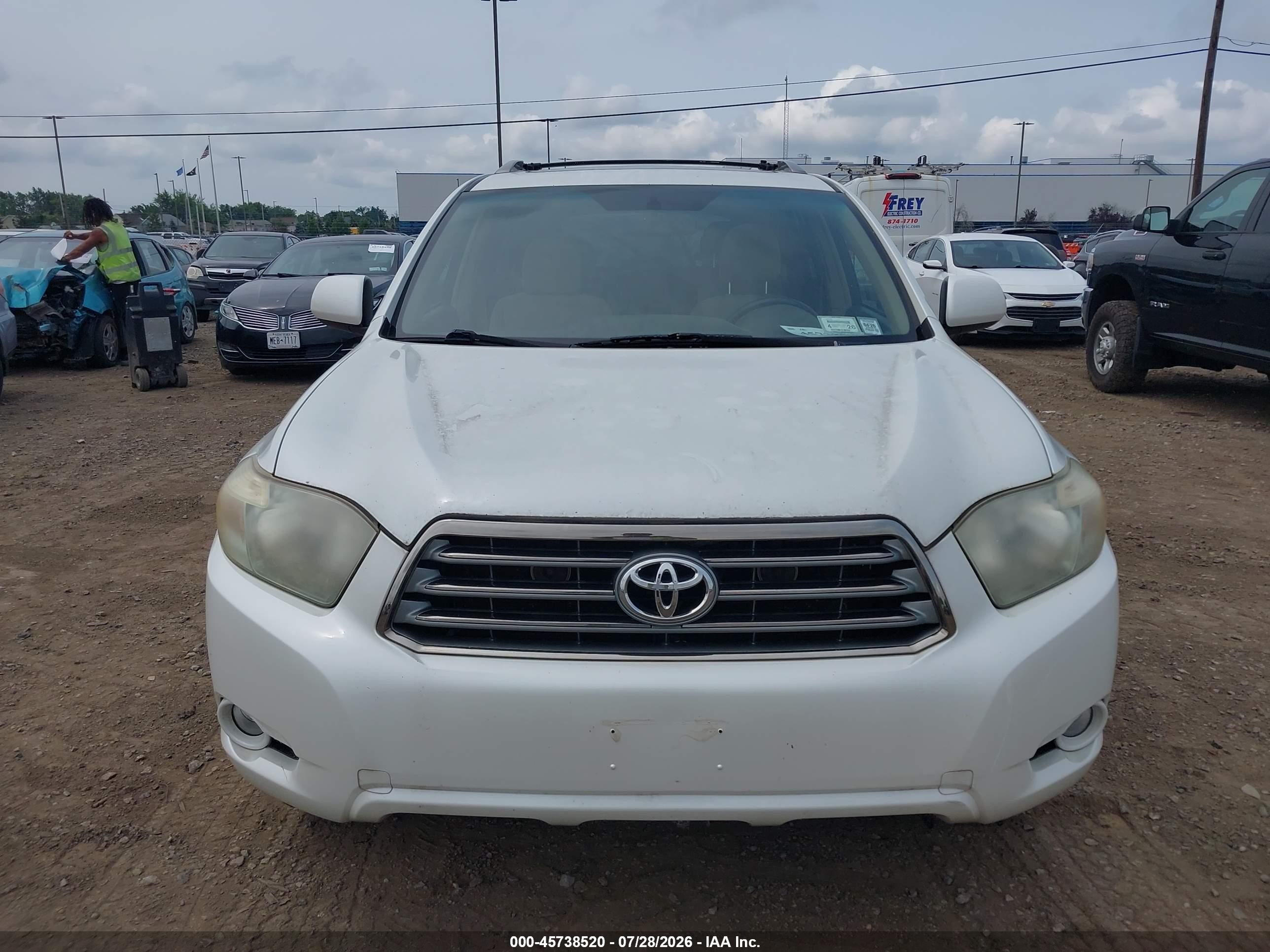 2008 Toyota Highlander Sport White vin: JTEES43A882074807