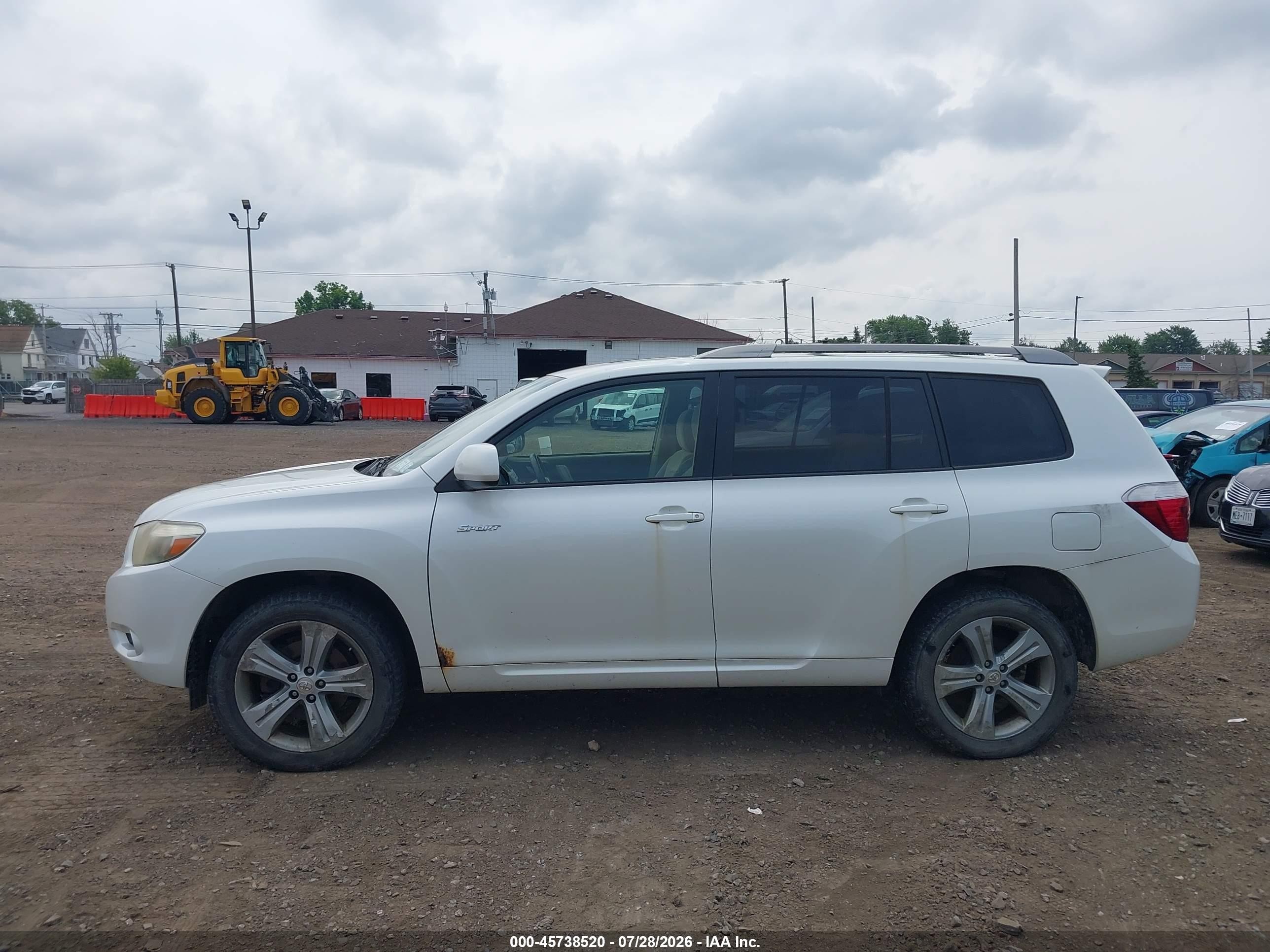 2008 Toyota Highlander Sport White vin: JTEES43A882074807