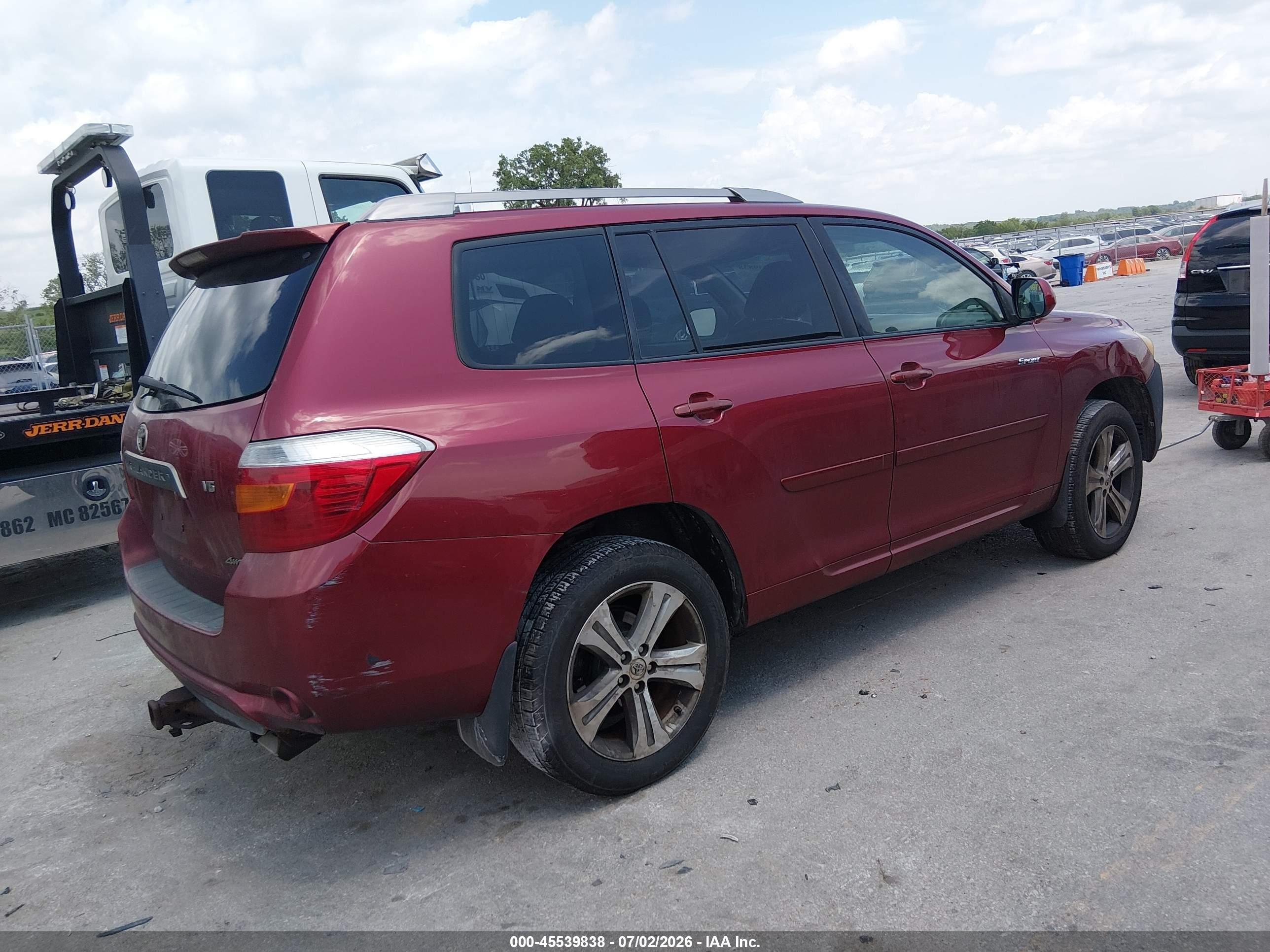 2008 Toyota Highlander Sport Красный vin: JTEES43A982007245