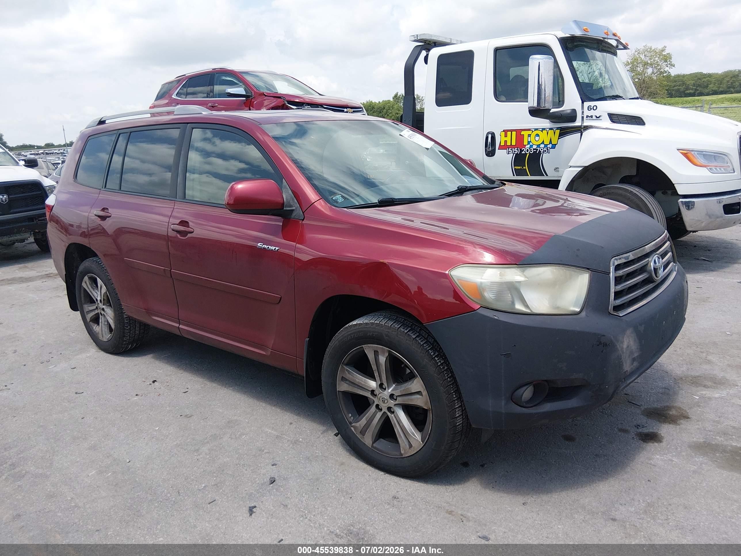 2008 Toyota Highlander Sport Красный vin: JTEES43A982007245