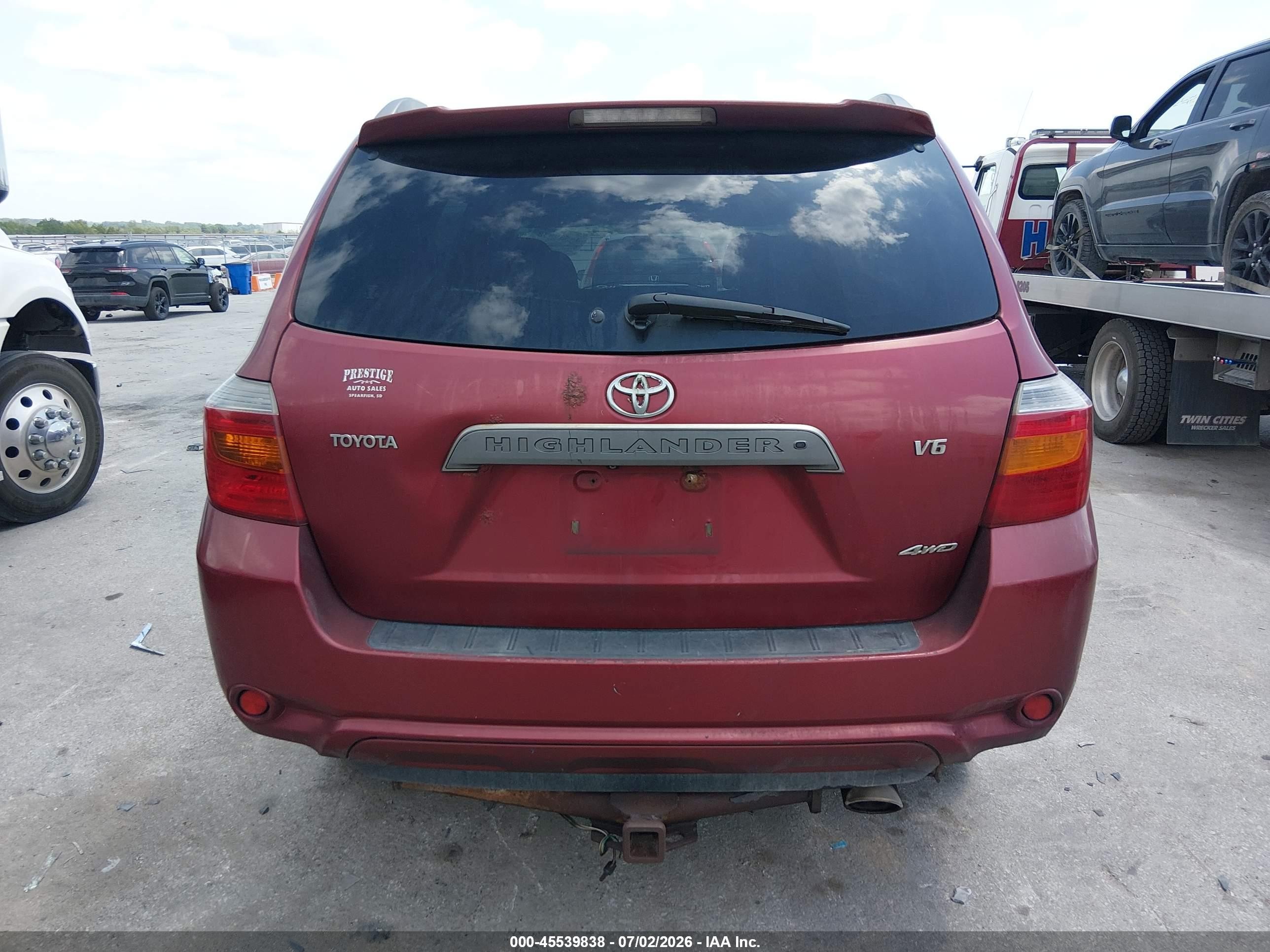 2008 Toyota Highlander Sport Красный vin: JTEES43A982007245