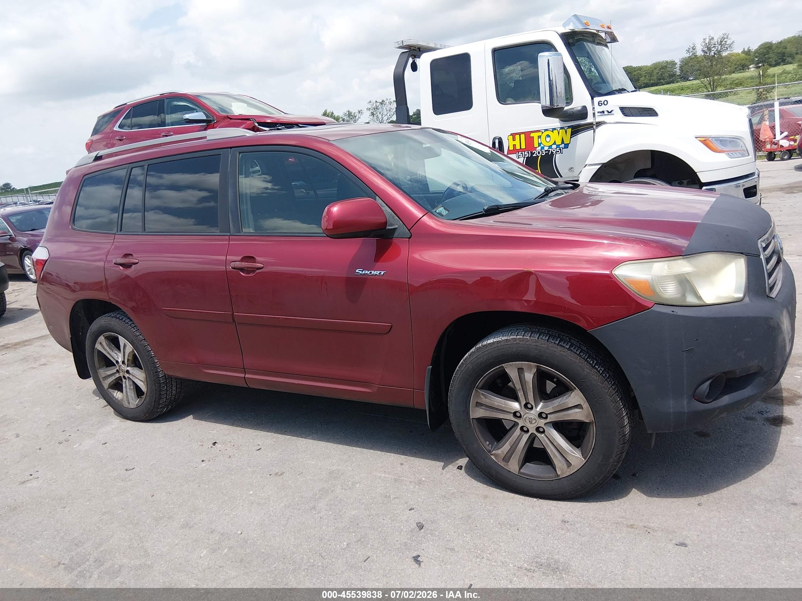 2008 Toyota Highlander Sport Красный vin: JTEES43A982007245