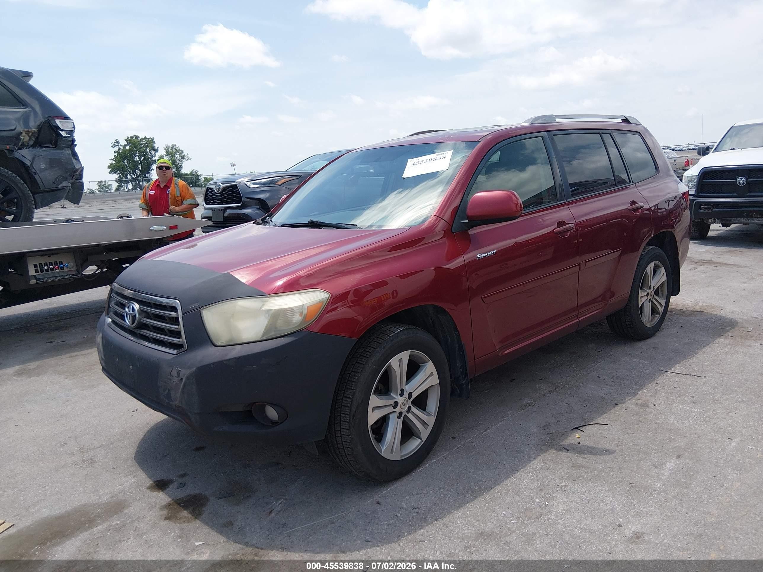 2008 Toyota Highlander Sport Красный vin: JTEES43A982007245