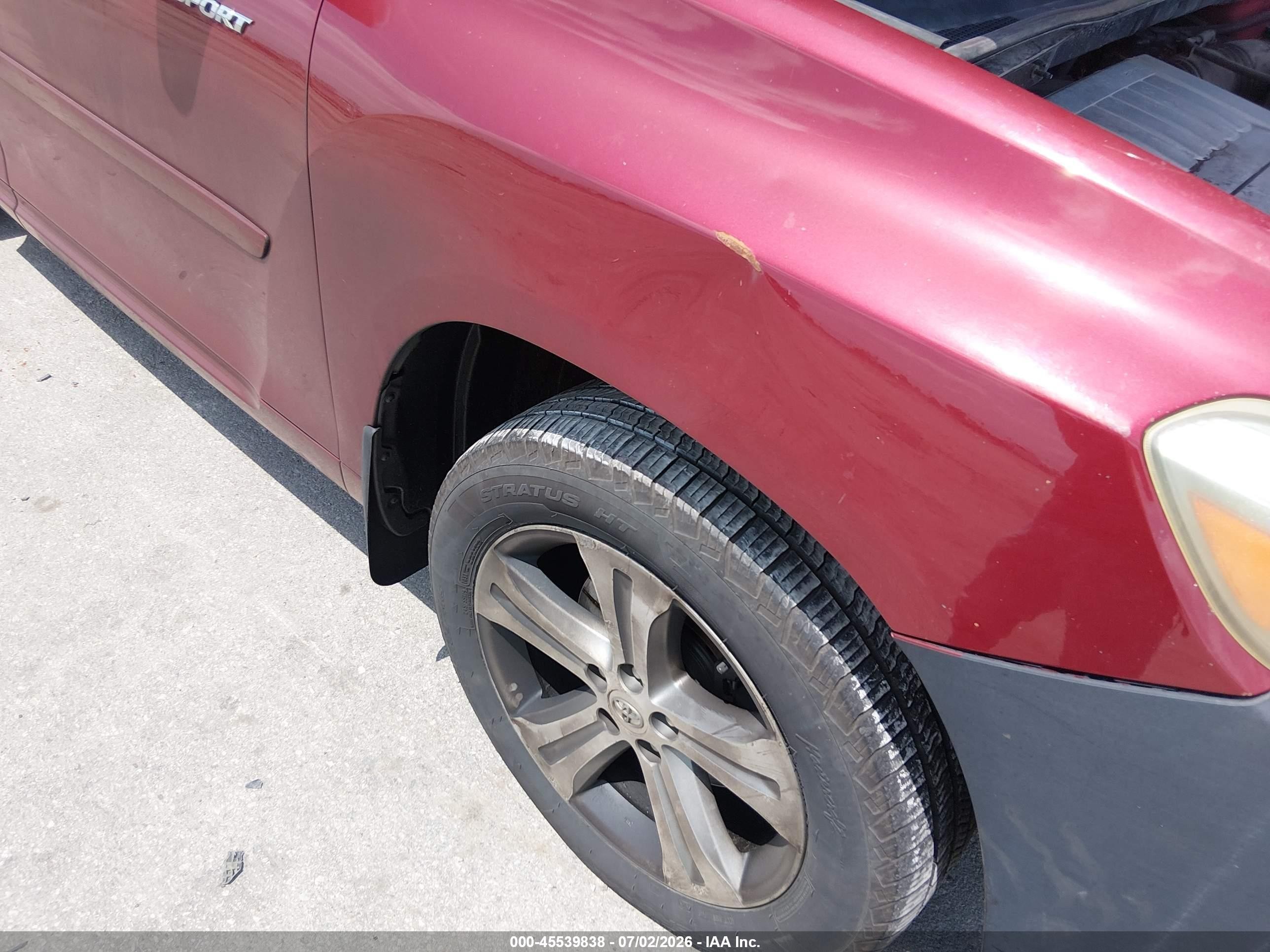 2008 Toyota Highlander Sport Красный vin: JTEES43A982007245