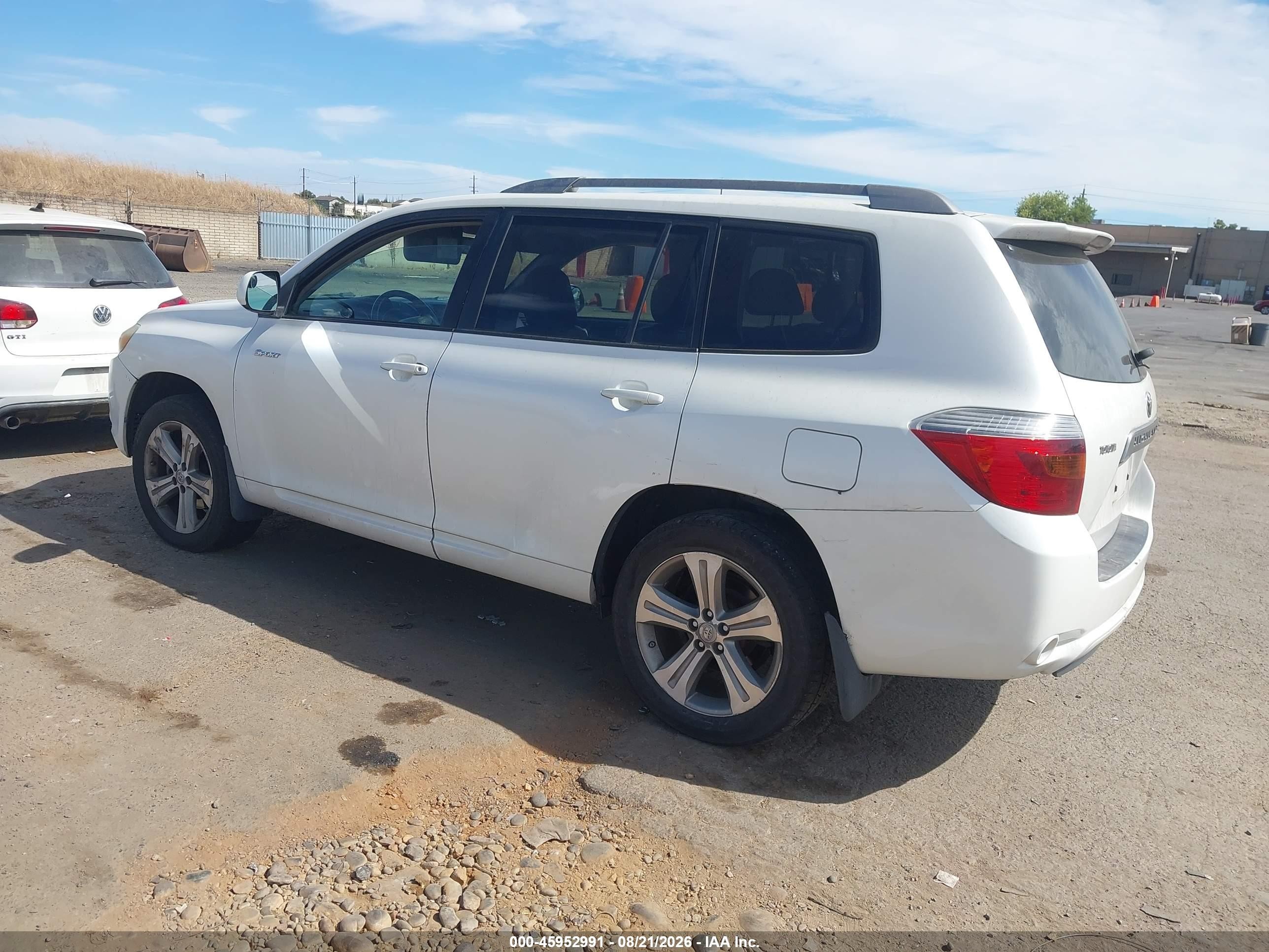 2008 Toyota Highlander Sport White vin: JTEES43A982016592