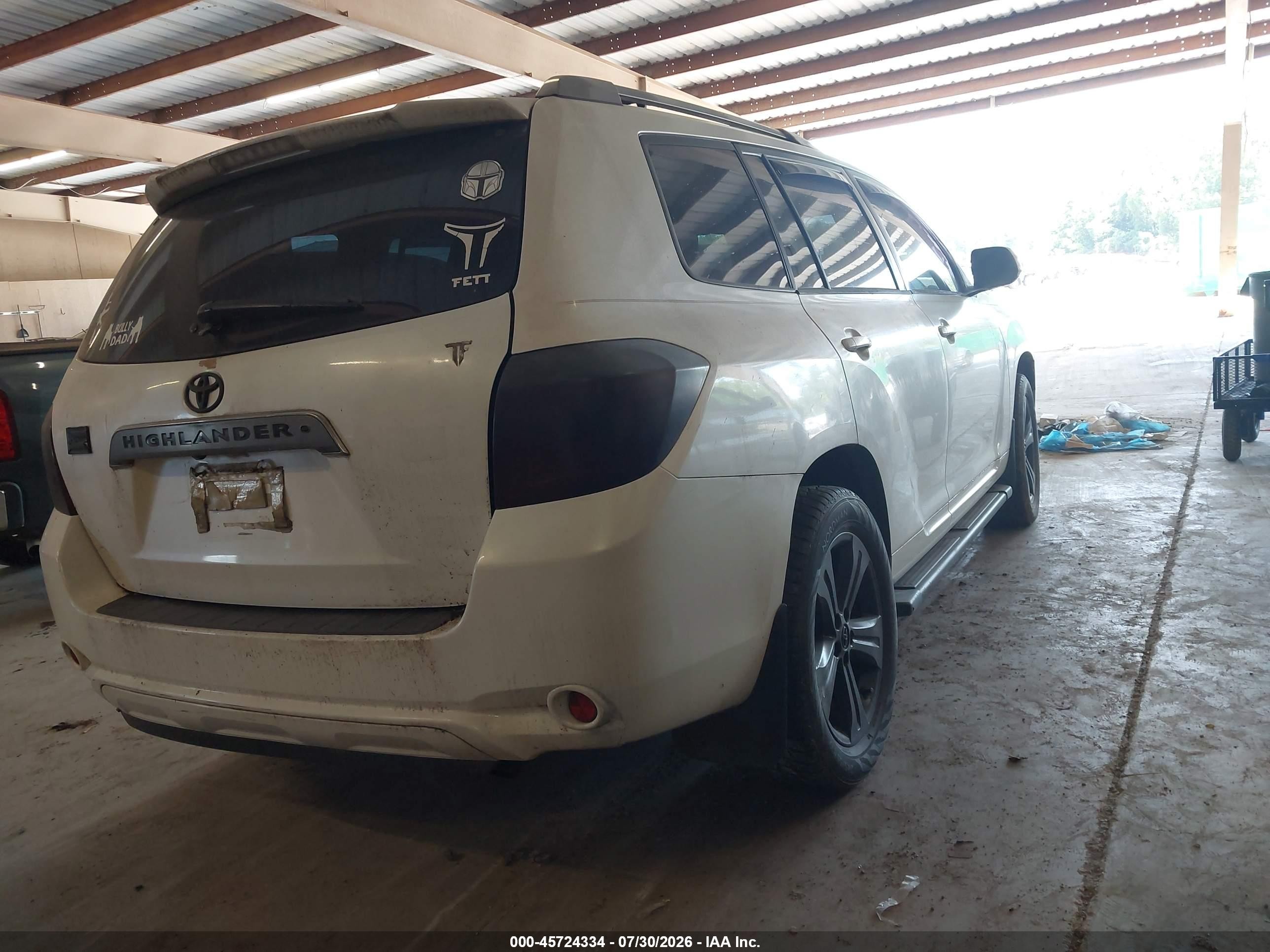 2008 Toyota Highlander Sport White vin: JTEES43A982018391