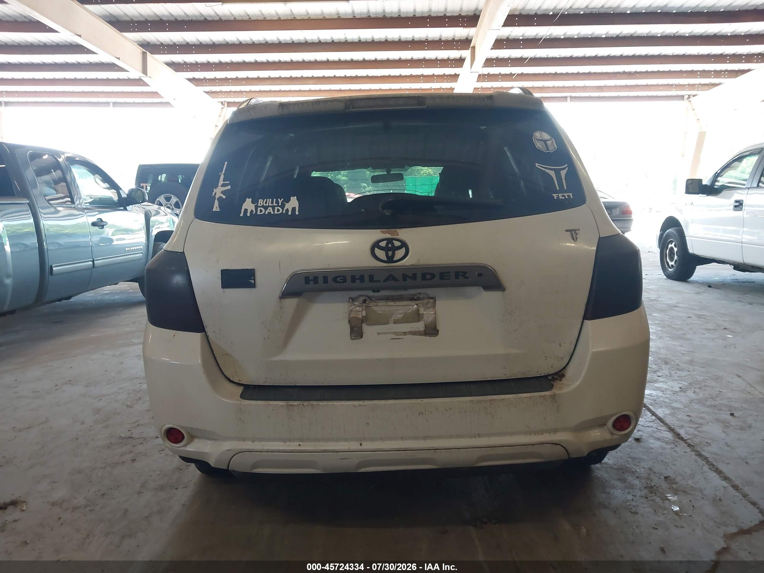 2008 Toyota Highlander Sport White vin: JTEES43A982018391