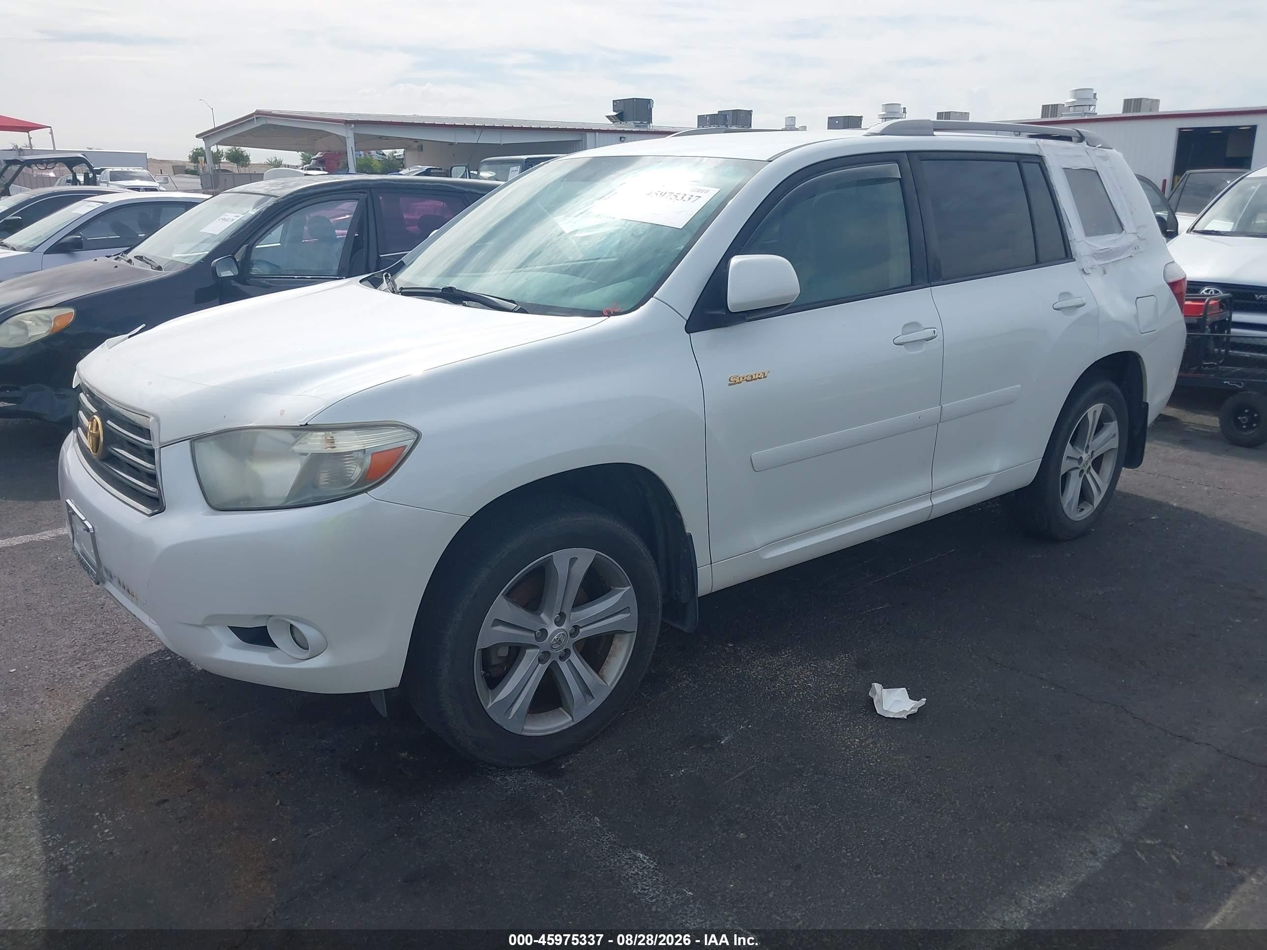 2008 Toyota Highlander Sport White vin: JTEES43A982084777